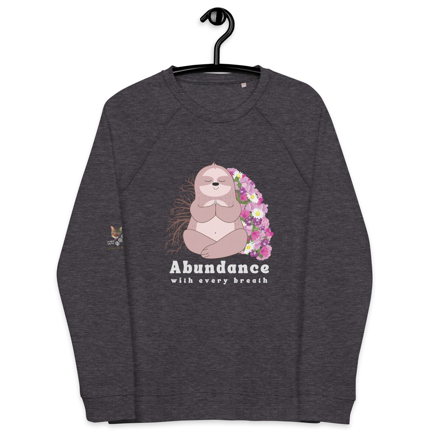 Abundance Unisex Plush Organic Sweatshirt - My Social Cat Bonafide Boutique LLCAbundance Unisex Plush Organic SweatshirtSweatshirtMy Social Cat Bonafide Boutique LLCCharcoal MelangeXSabundancemens