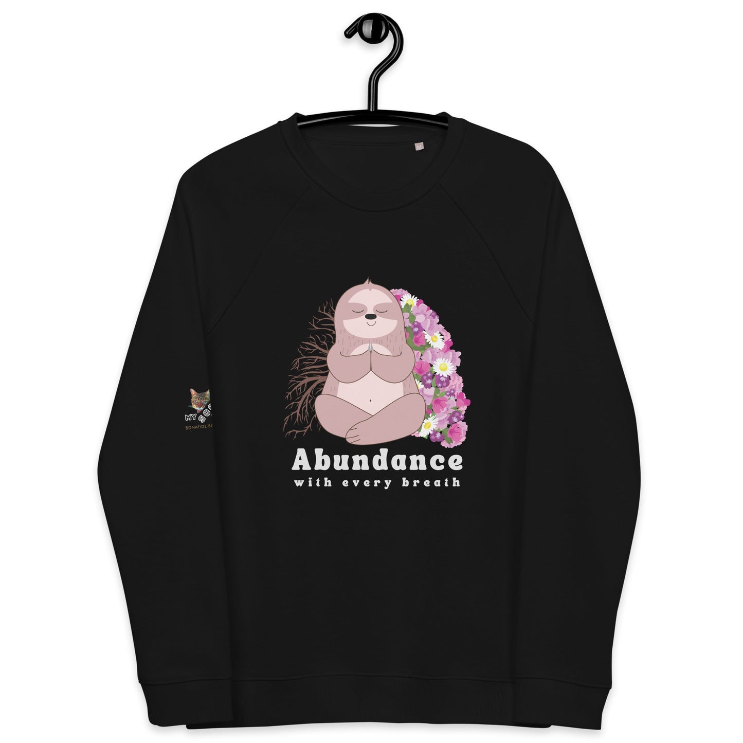 Abundance Unisex Plush Organic Sweatshirt - My Social Cat Bonafide Boutique LLCAbundance Unisex Plush Organic SweatshirtSweatshirtMy Social Cat Bonafide Boutique LLCBlackXSabundancemens