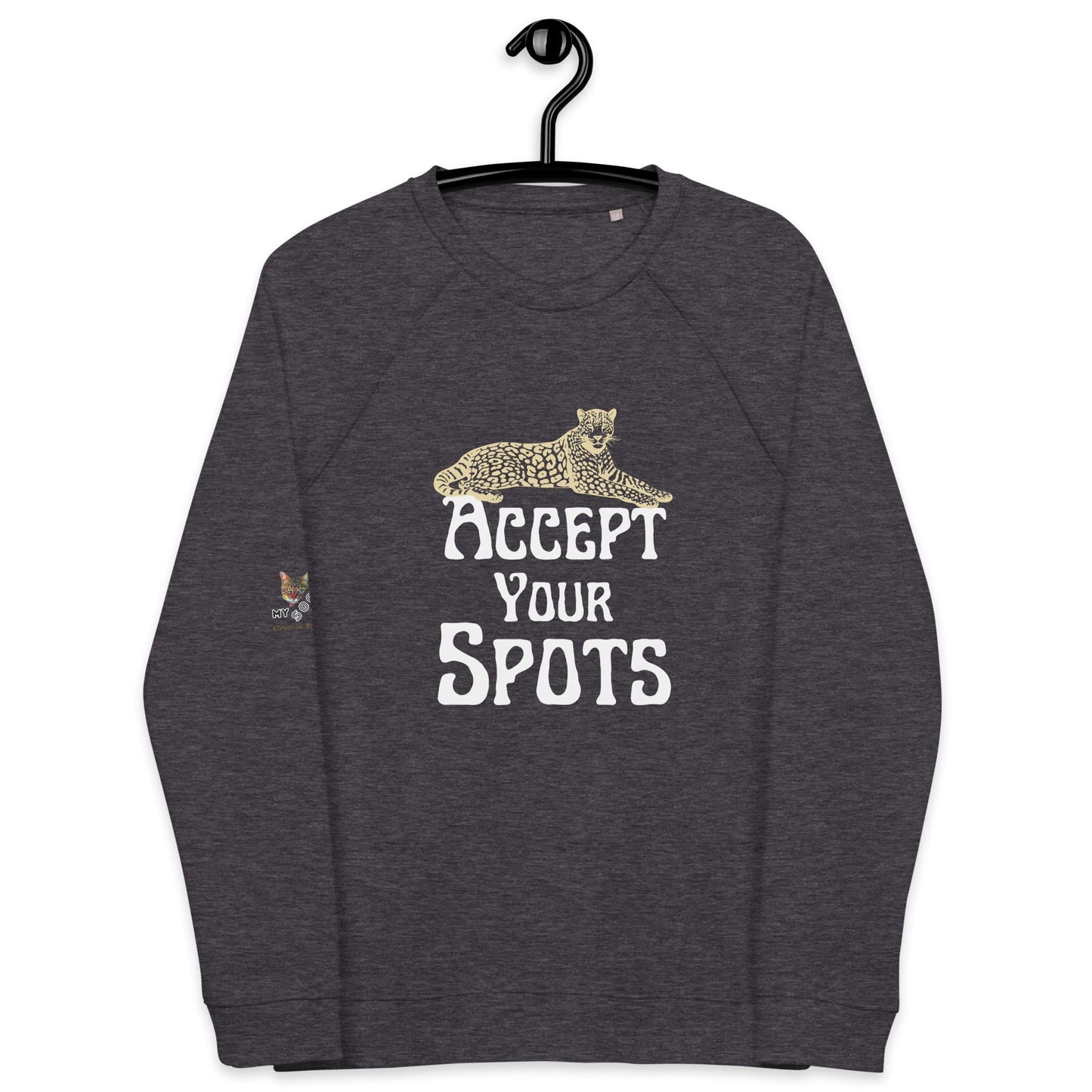 Accept Your Spots Plush Organic sweatshirt - My Social Cat Bonafide Boutique LLCAccept Your Spots Plush Organic sweatshirtSweatshirtMy Social Cat Bonafide Boutique LLCCharcoal MelangeXSacceptspots