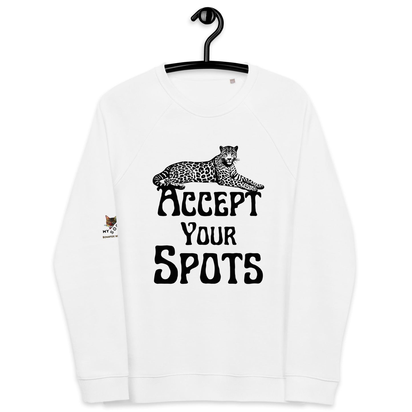 Accept Your Spots Plush Organic sweatshirt - My Social Cat Bonafide Boutique LLCAccept Your Spots Plush Organic sweatshirtSweatshirtMy Social Cat Bonafide Boutique LLCWhiteXSacceptspots