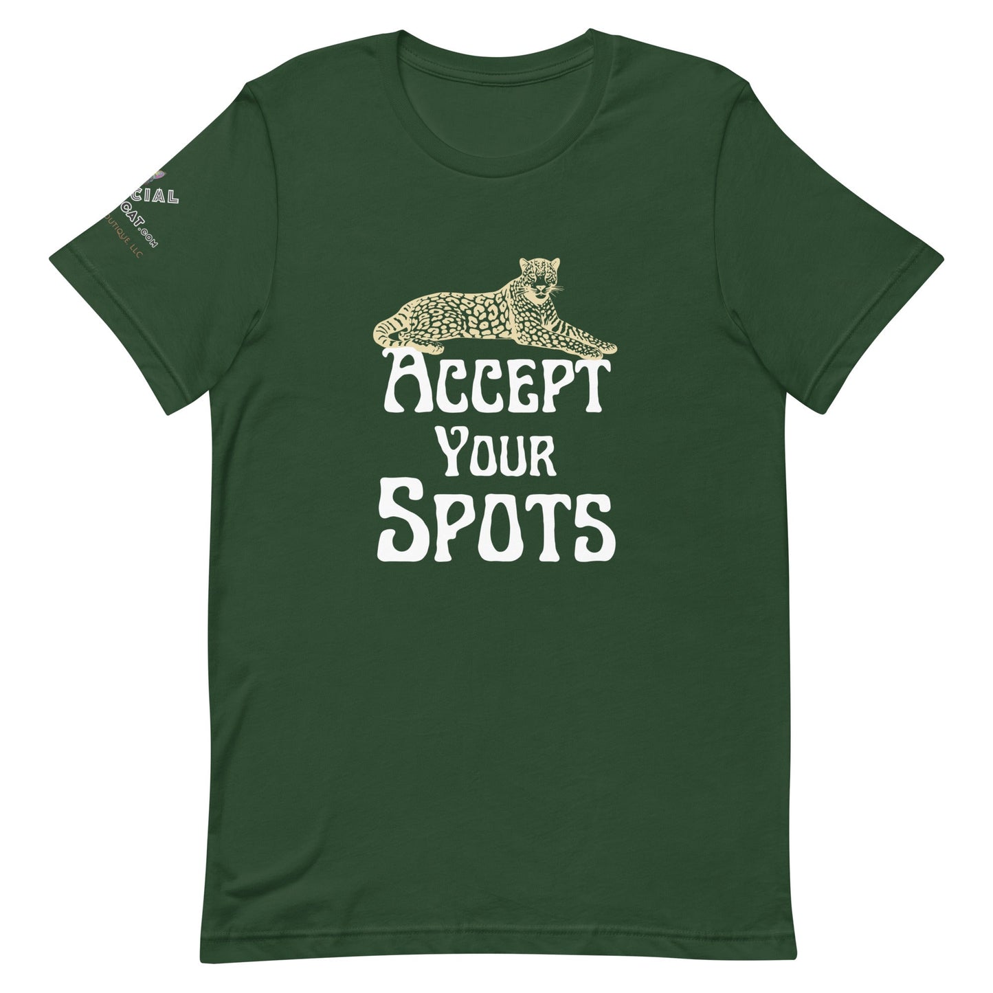 Accept Your Spots Unisex Tee - My Social Cat Bonafide Boutique LLCAccept Your Spots Unisex TeeT - shirtMy Social Cat Bonafide Boutique LLCForestSacceptshirt