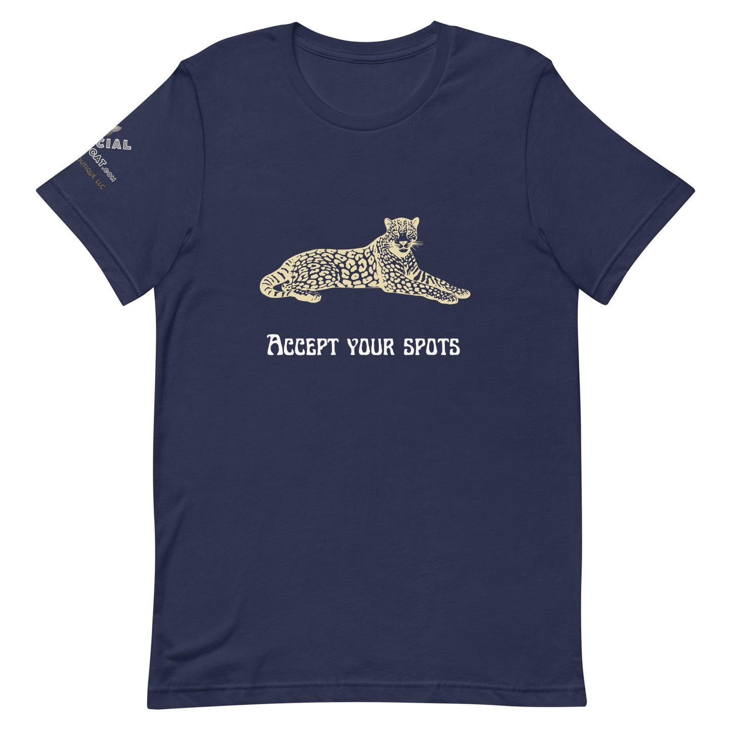 Accept Your Spots Unisex Tee - My Social Cat Bonafide Boutique LLCAccept Your Spots Unisex TeeT - shirtMy Social Cat Bonafide Boutique LLCNavyXSacceptshirt