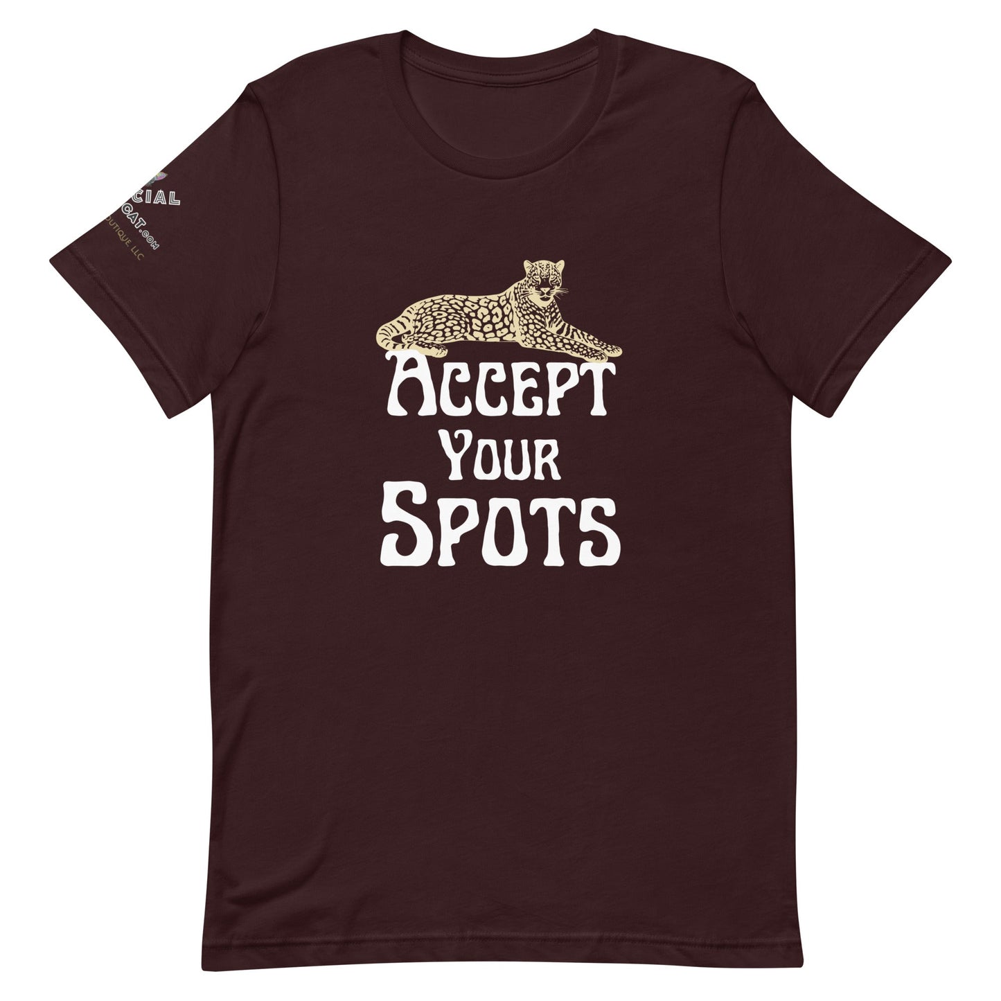 Accept Your Spots Unisex Tee - My Social Cat Bonafide Boutique LLCAccept Your Spots Unisex TeeT - shirtMy Social Cat Bonafide Boutique LLCOxblood BlackSacceptshirt