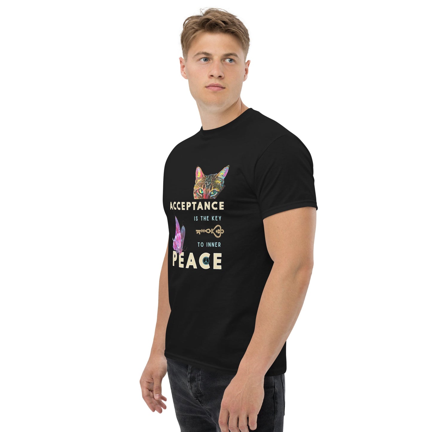 Acceptance is the Key to Inner Peace Unisex Classic Tee - My Social Cat Bonafide Boutique LLCAcceptance is the Key to Inner Peace Unisex Classic TeeT-shirtMy Social Cat Bonafide Boutique LLCBlackMacceptancekey