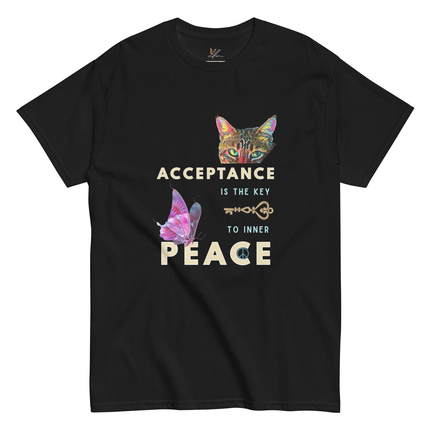 Acceptance is the Key to Inner Peace Unisex Classic Tee - My Social Cat Bonafide Boutique LLCAcceptance is the Key to Inner Peace Unisex Classic TeeT-shirtMy Social Cat Bonafide Boutique LLCBlackMacceptancekey