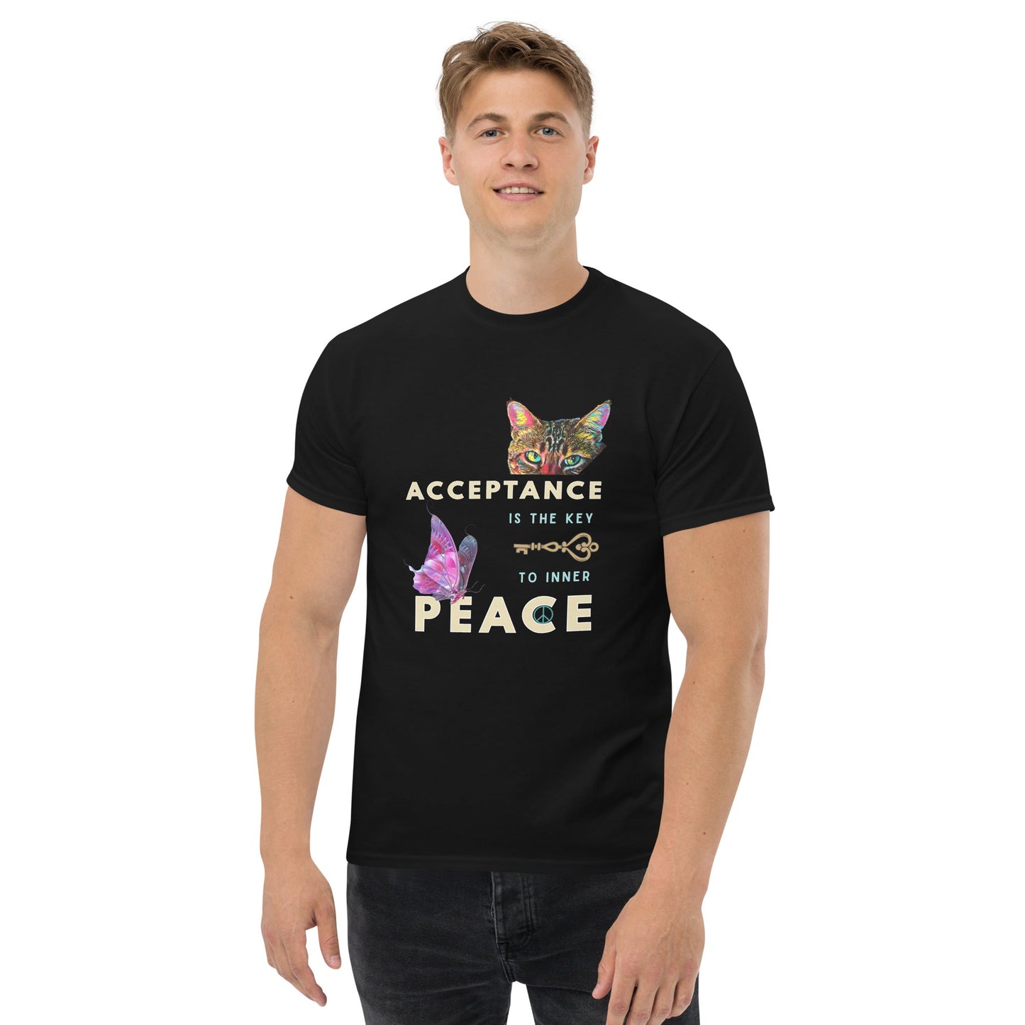Acceptance is the Key to Inner Peace Unisex Classic Tee - My Social Cat Bonafide Boutique LLCAcceptance is the Key to Inner Peace Unisex Classic TeeT-shirtMy Social Cat Bonafide Boutique LLCBlackMacceptancekey