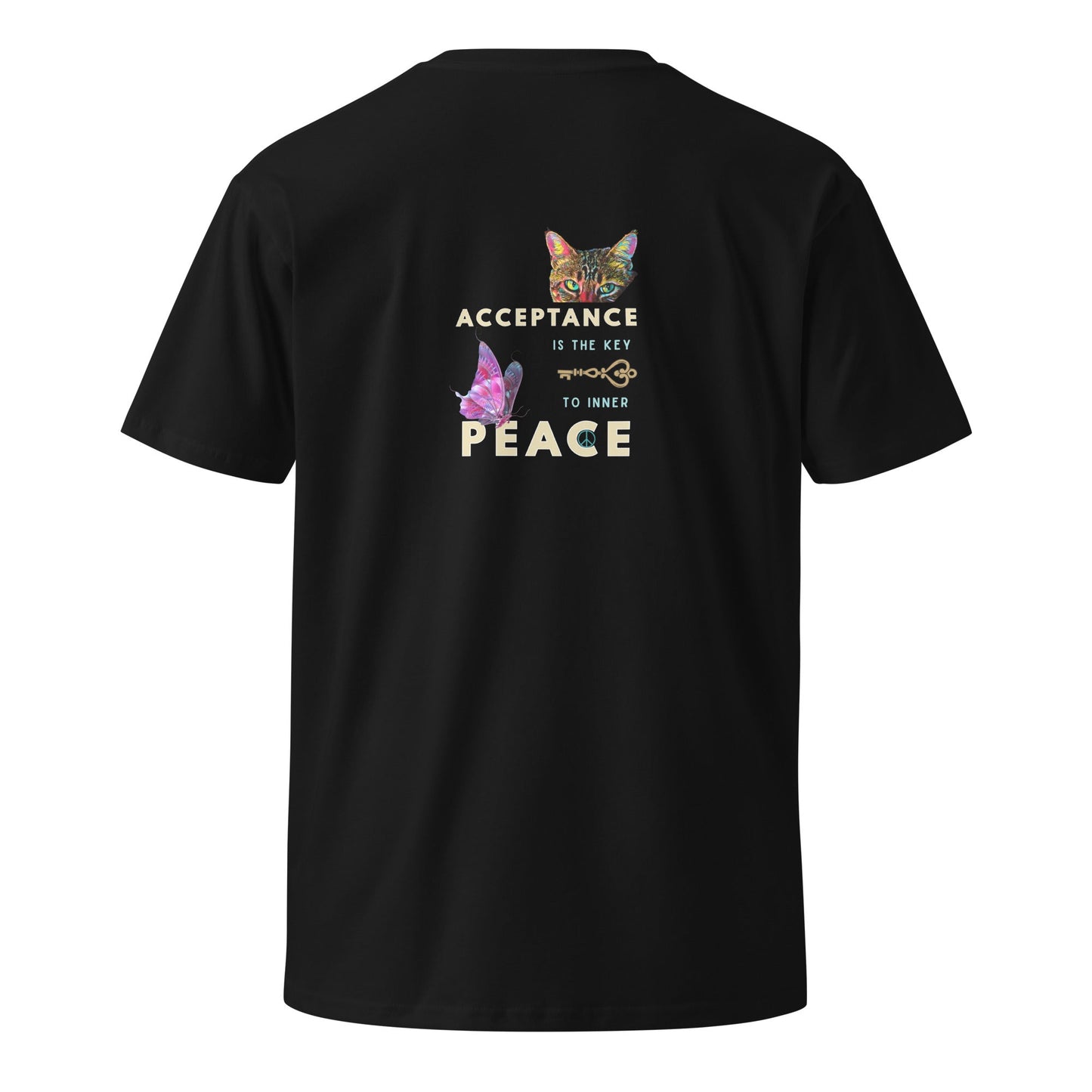 Acceptance is the Key to Inner Peace Unisex Premium Tee - My Social Cat Bonafide Boutique LLCAcceptance is the Key to Inner Peace Unisex Premium TeeT-shirtMy Social Cat Bonafide Boutique LLCBlackMacceptancekey