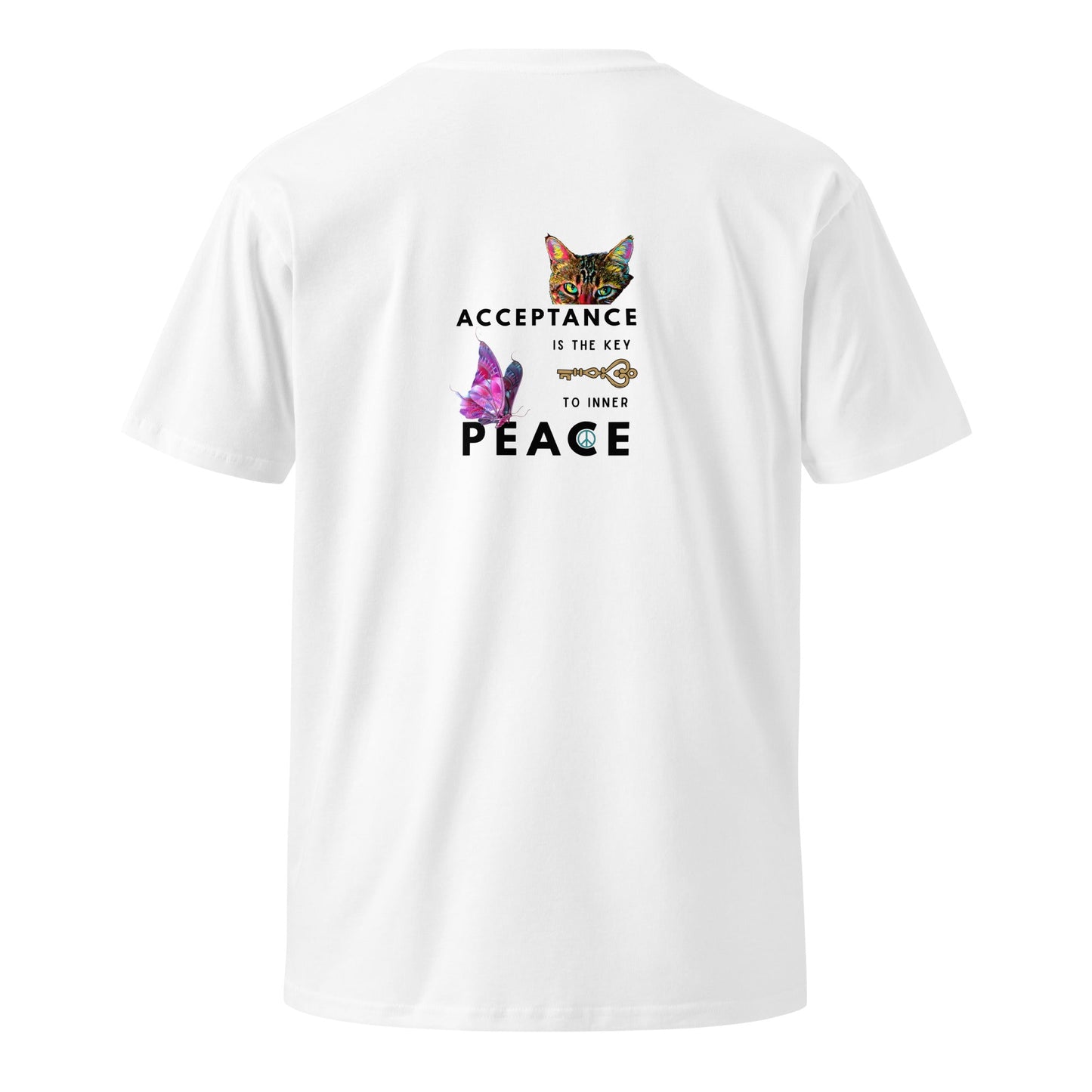 Acceptance is the Key to Inner Peace Unisex Premium Tee - My Social Cat Bonafide Boutique LLCAcceptance is the Key to Inner Peace Unisex Premium TeeT-shirtMy Social Cat Bonafide Boutique LLCWhiteSacceptancekey