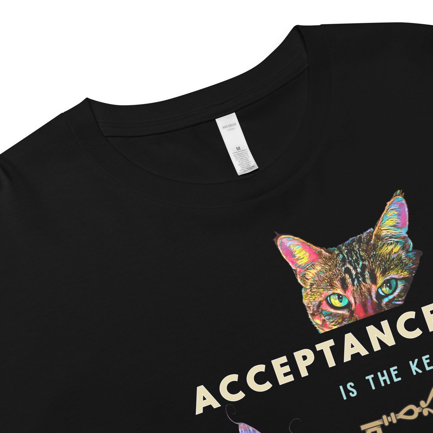 Acceptance is the Key to Inner Peace Women’s Crop Top - My Social Cat Bonafide Boutique LLCAcceptance is the Key to Inner Peace Women’s Crop TopT-shirtMy Social Cat Bonafide Boutique LLCBlackSacceptancecrop