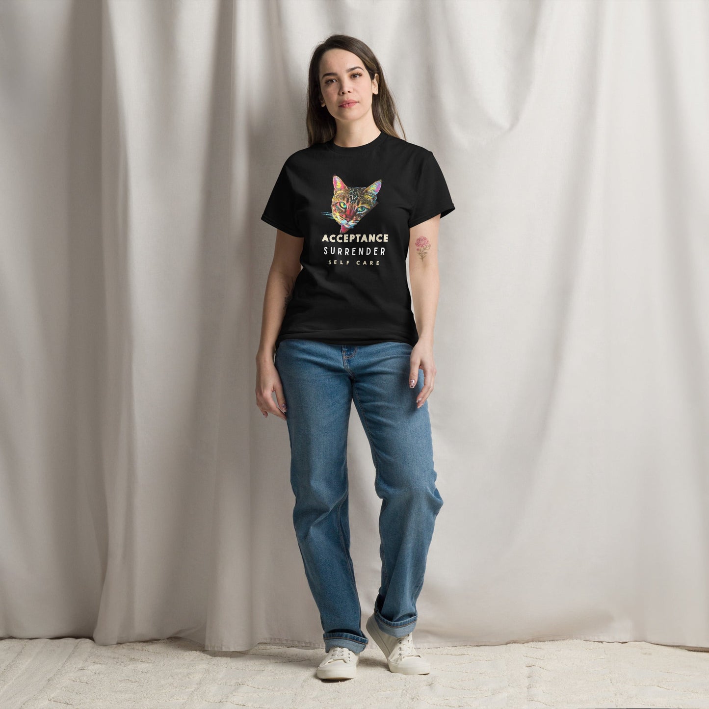 Acceptance Surrender Self Care Unisex Classic Tee - My Social Cat Bonafide Boutique LLCAcceptance Surrender Self Care Unisex Classic TeeT-shirtMy Social Cat Bonafide Boutique LLCSacceptancecat