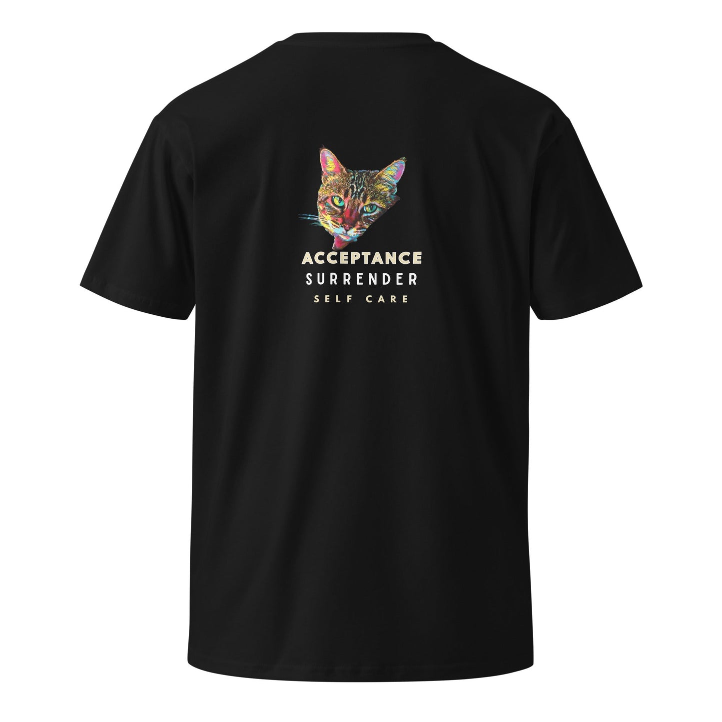 Acceptance Surrender Self Care Unisex Premium Tee - My Social Cat Bonafide Boutique LLCAcceptance Surrender Self Care Unisex Premium TeeT-shirtMy Social Cat Bonafide Boutique LLCSacceptancecat