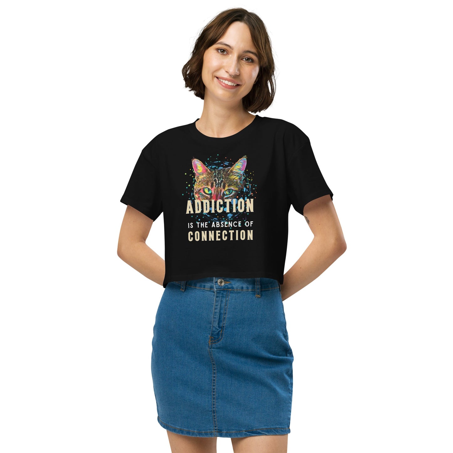 Addiction is the Absence of Connection Women’s Crop Top - My Social Cat Bonafide Boutique LLCAddiction is the Absence of Connection Women’s Crop Topcrop topMy Social Cat Bonafide Boutique LLCBlackXSabsenceaddiction