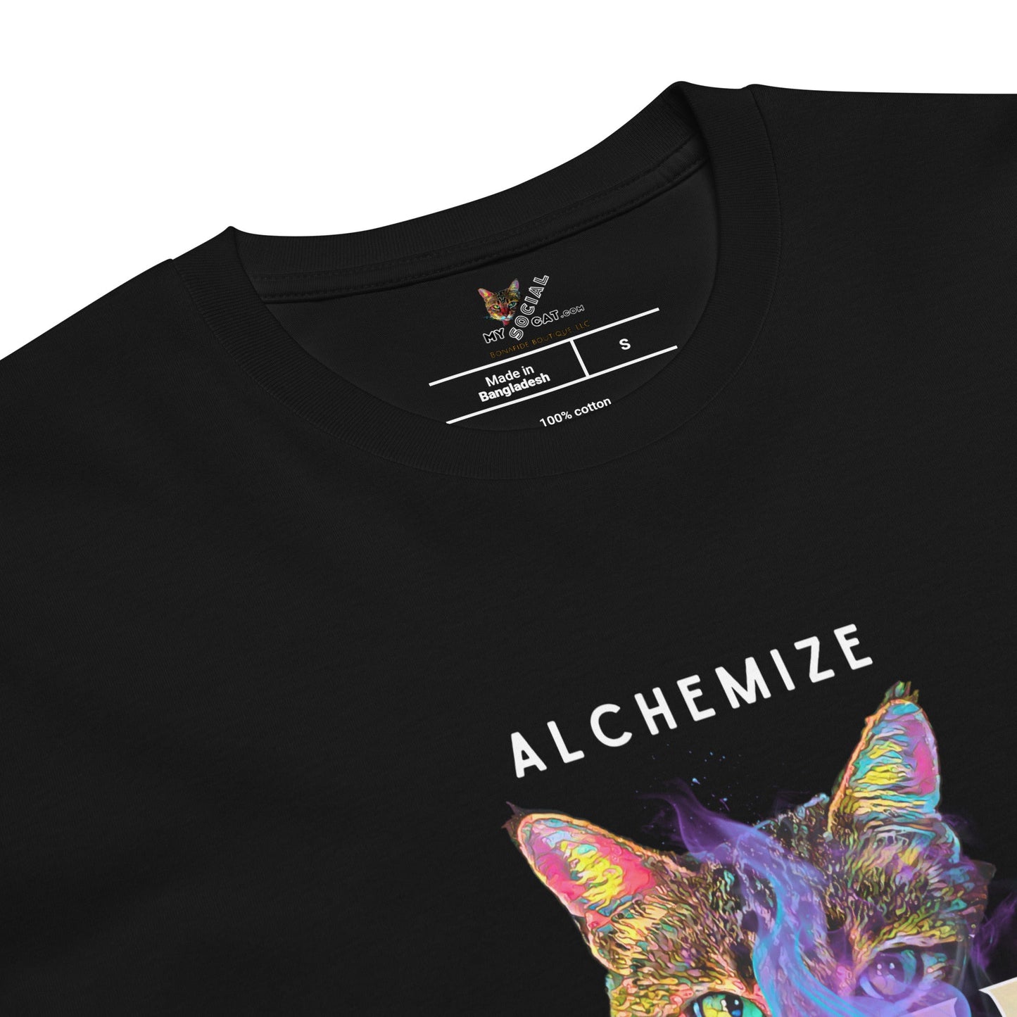 Alchemize Pain Into Power Unisex Premium Tee - My Social Cat Bonafide Boutique LLCAlchemize Pain Into Power Unisex Premium TeeT-shirtMy Social Cat Bonafide Boutique LLCBlackMalchemizepain