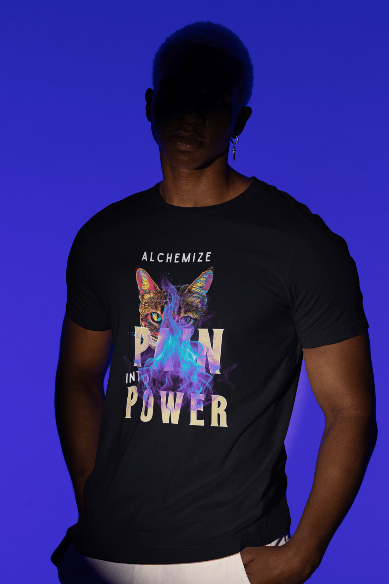 Alchemize Pain Into Power Unisex Premium Tee - My Social Cat Bonafide Boutique LLCAlchemize Pain Into Power Unisex Premium TeeT-shirtMy Social Cat Bonafide Boutique LLCBlackMalchemizepain