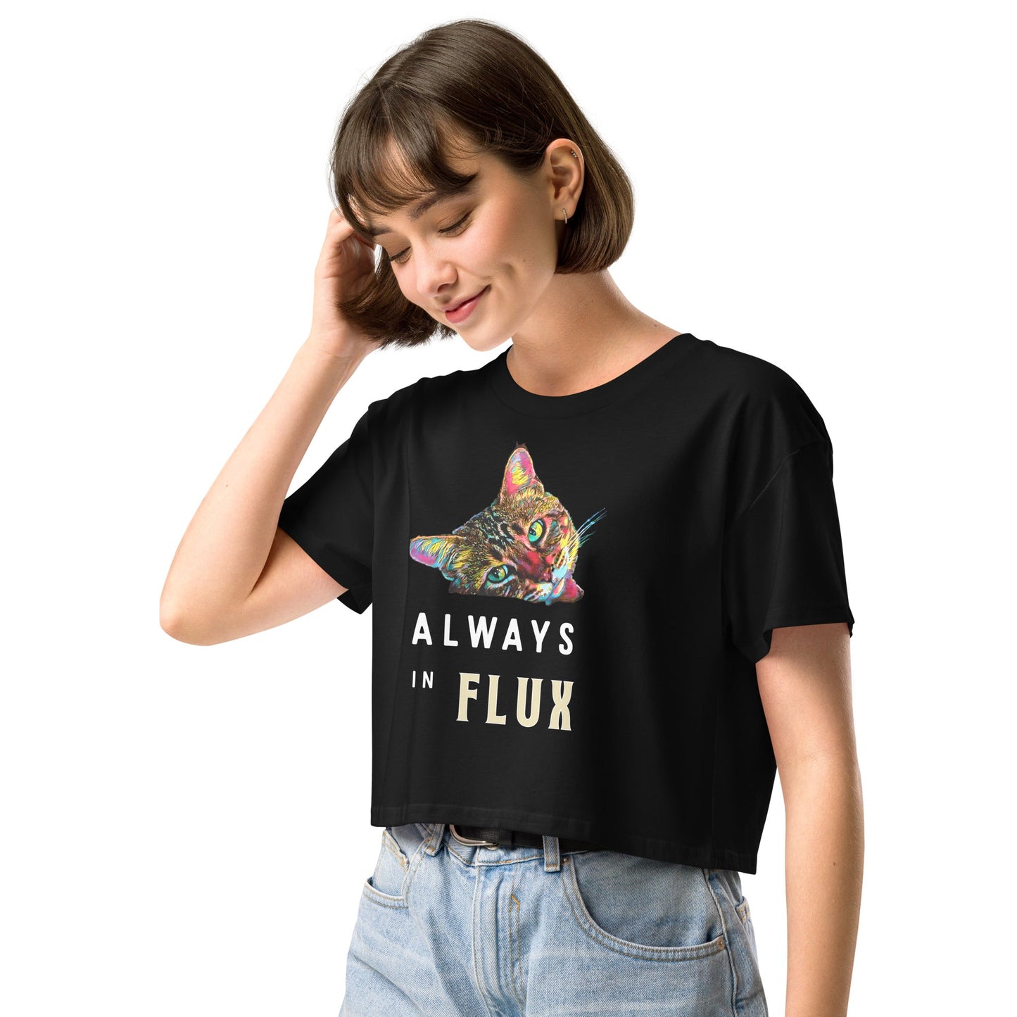 Always in Flux Women’s Crop Top - My Social Cat Bonafide Boutique LLCAlways in Flux Women’s Crop Topcrop topMy Social Cat Bonafide Boutique LLCBlackXSalwayscat