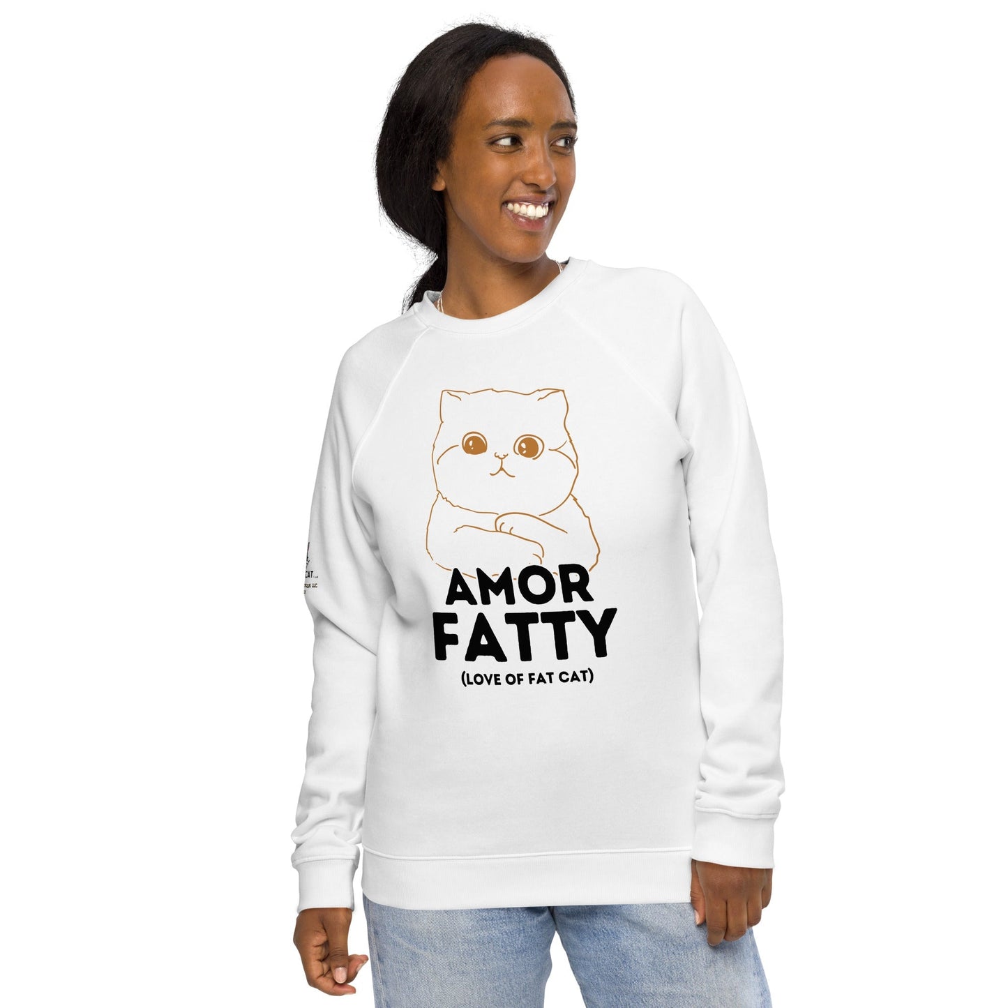Amor Fatty Unisex Organic Plush Sweatshirt - My Social Cat Bonafide Boutique LLCAmor Fatty Unisex Organic Plush SweatshirtSweatshirtMy Social Cat Bonafide Boutique LLCCharcoal MelangeXSamorcat