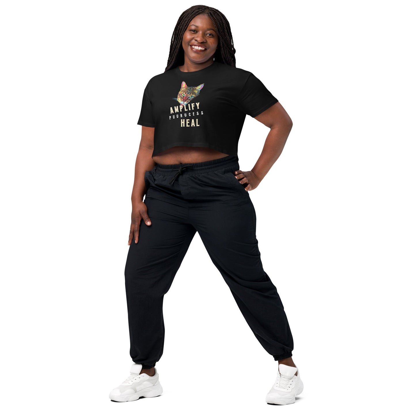 Amplify Women’s Crop Top - My Social Cat Bonafide Boutique LLCAmplify Women’s Crop Topcrop topMy Social Cat Bonafide Boutique LLCBlackXSamplifycat