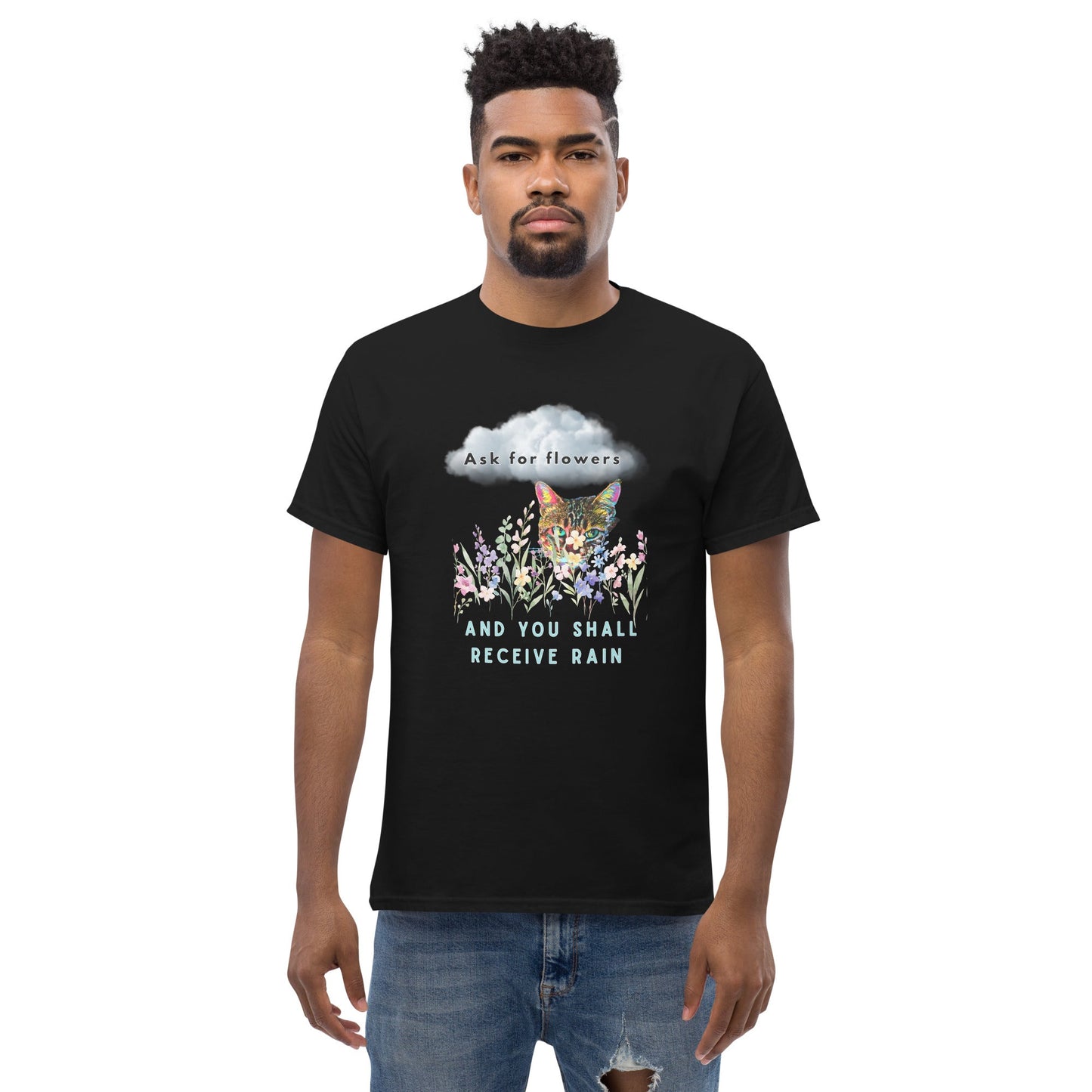 Ask For Flowers Unisex Classic Tee - My Social Cat Bonafide Boutique LLCAsk For Flowers Unisex Classic TeeT-shirtMy Social Cat Bonafide Boutique LLCBlackMaskflowers