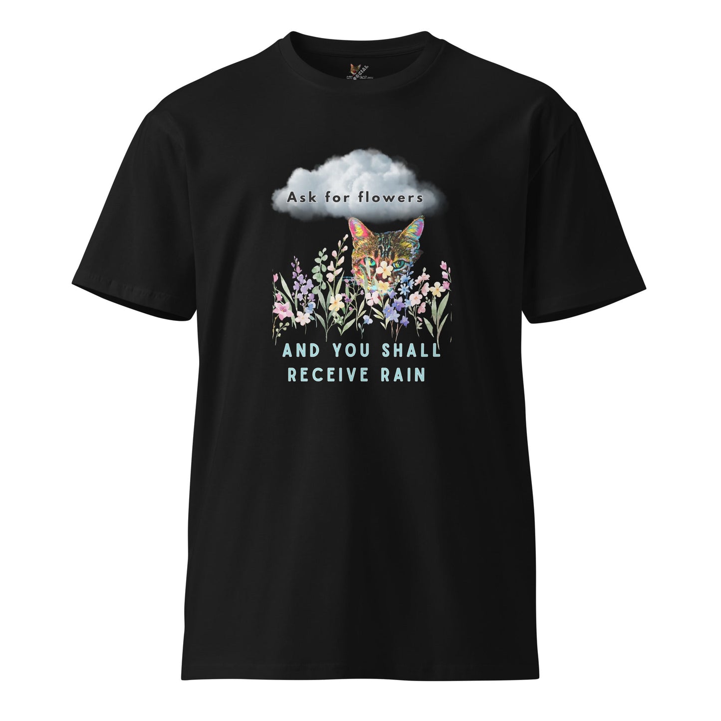 Ask For Flowers Unisex Premium Tee - My Social Cat Bonafide Boutique LLCAsk For Flowers Unisex Premium TeeT-shirtMy Social Cat Bonafide Boutique LLCBlackMaskflowers