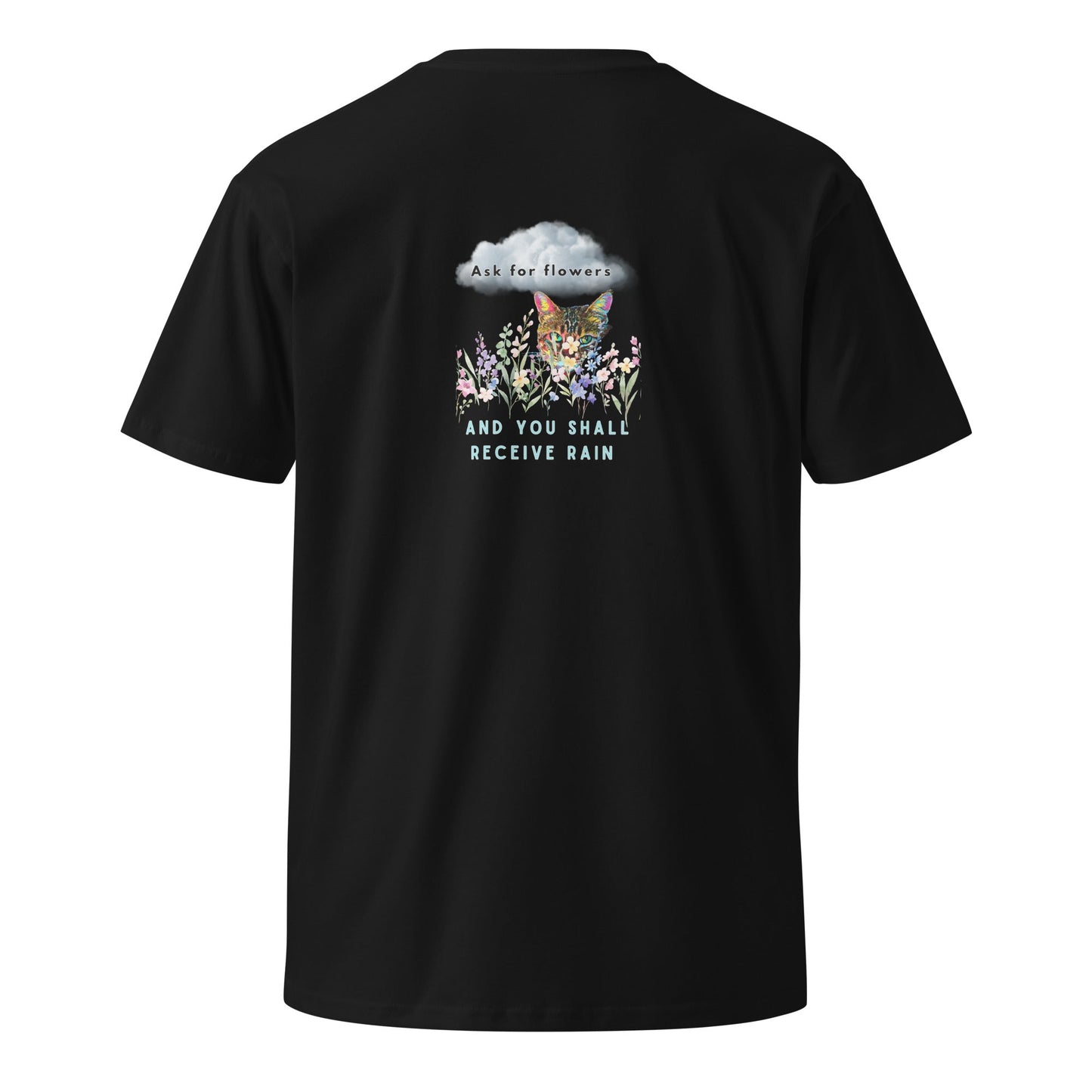 Ask For Flowers Unisex Premium Tee - My Social Cat Bonafide Boutique LLCAsk For Flowers Unisex Premium TeeT-shirtMy Social Cat Bonafide Boutique LLCBlackMaskflowers