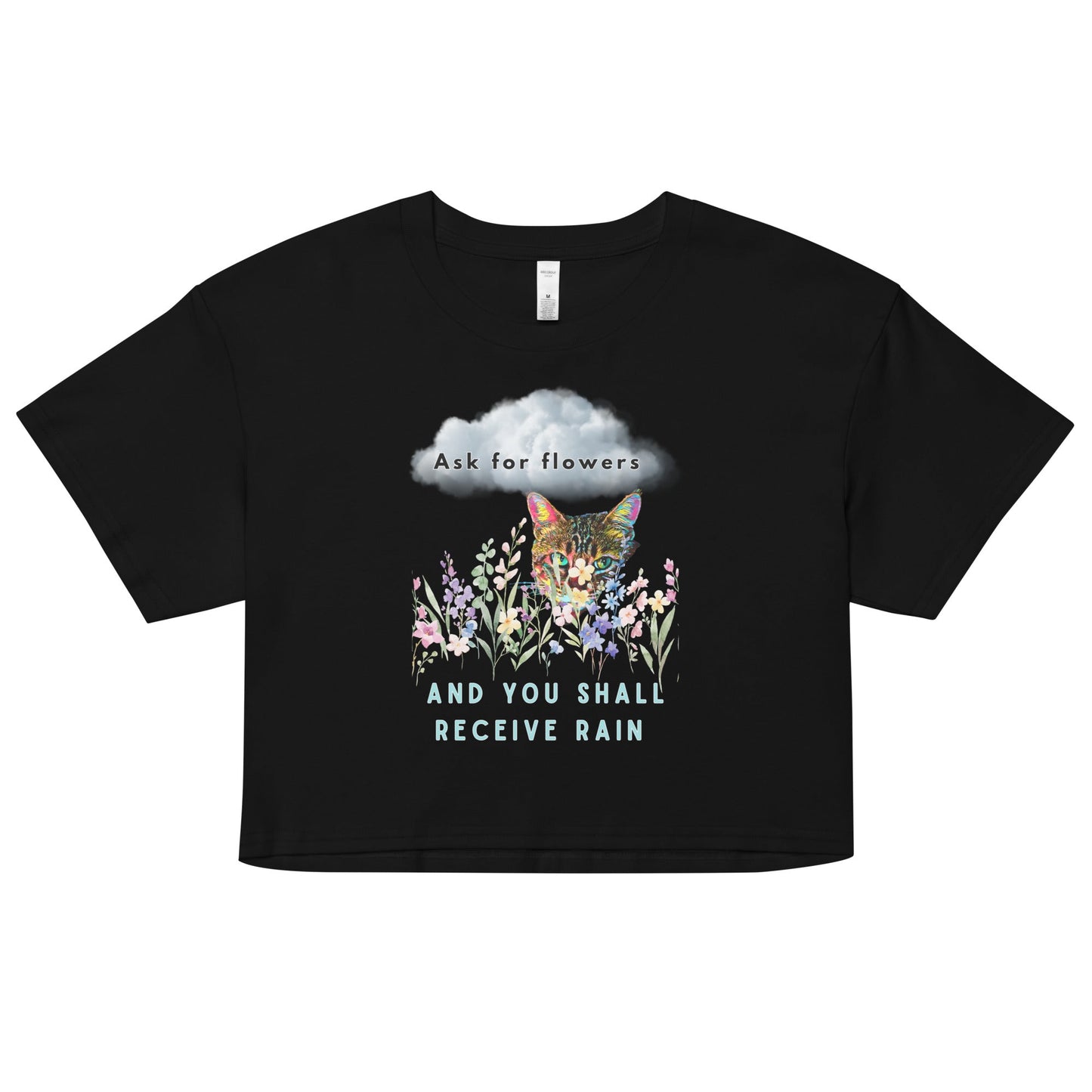 Ask For Flowers Women’s Crop Top - My Social Cat Bonafide Boutique LLCAsk For Flowers Women’s Crop Topcrop topMy Social Cat Bonafide Boutique LLCBlackSaskcrop