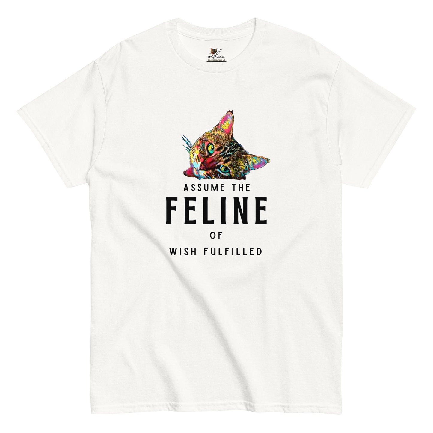 Assume the Feline of Wish Fulfilled Unisex Classic Tee - My Social Cat Bonafide Boutique LLCAssume the Feline of Wish Fulfilled Unisex Classic TeeT-shirtMy Social Cat Bonafide Boutique LLCWhiteScatshirt