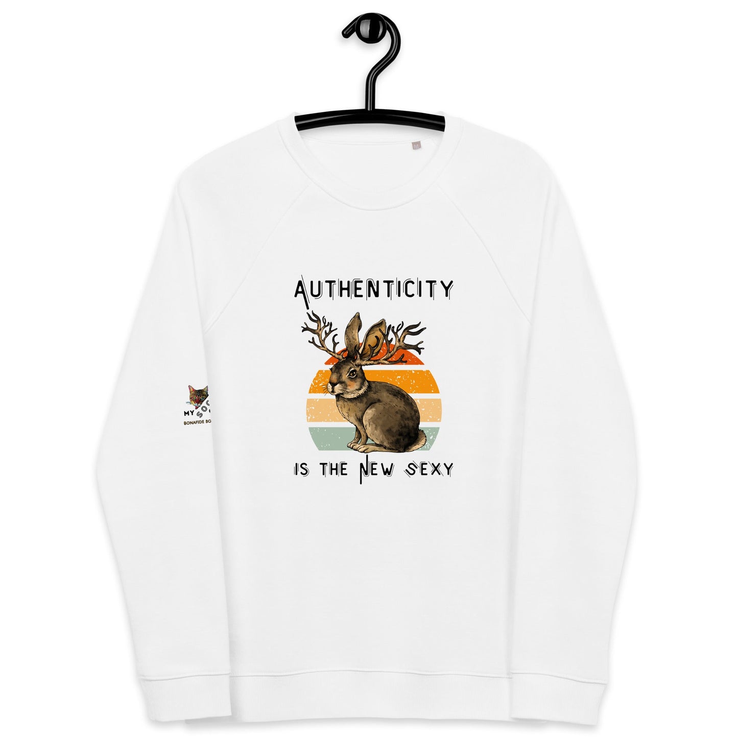 Authenticity the New Sexy Unisex Organic Plush Sweatshirt - My Social Cat Bonafide Boutique LLCAuthenticity the New Sexy Unisex Organic Plush SweatshirtSweatshirtMy Social Cat Bonafide Boutique LLCWhiteXSauthenticitybunny