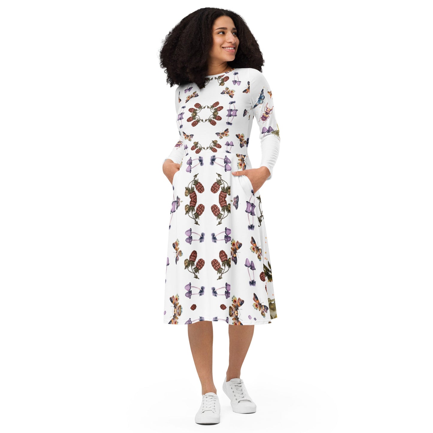 Berries All - Over Print Long Sleeve midi Dress - My Social Cat Bonafide Boutique LLCBerries All - Over Print Long Sleeve midi DressDressMy Social Cat Bonafide Boutique LLC2XSallbeetle