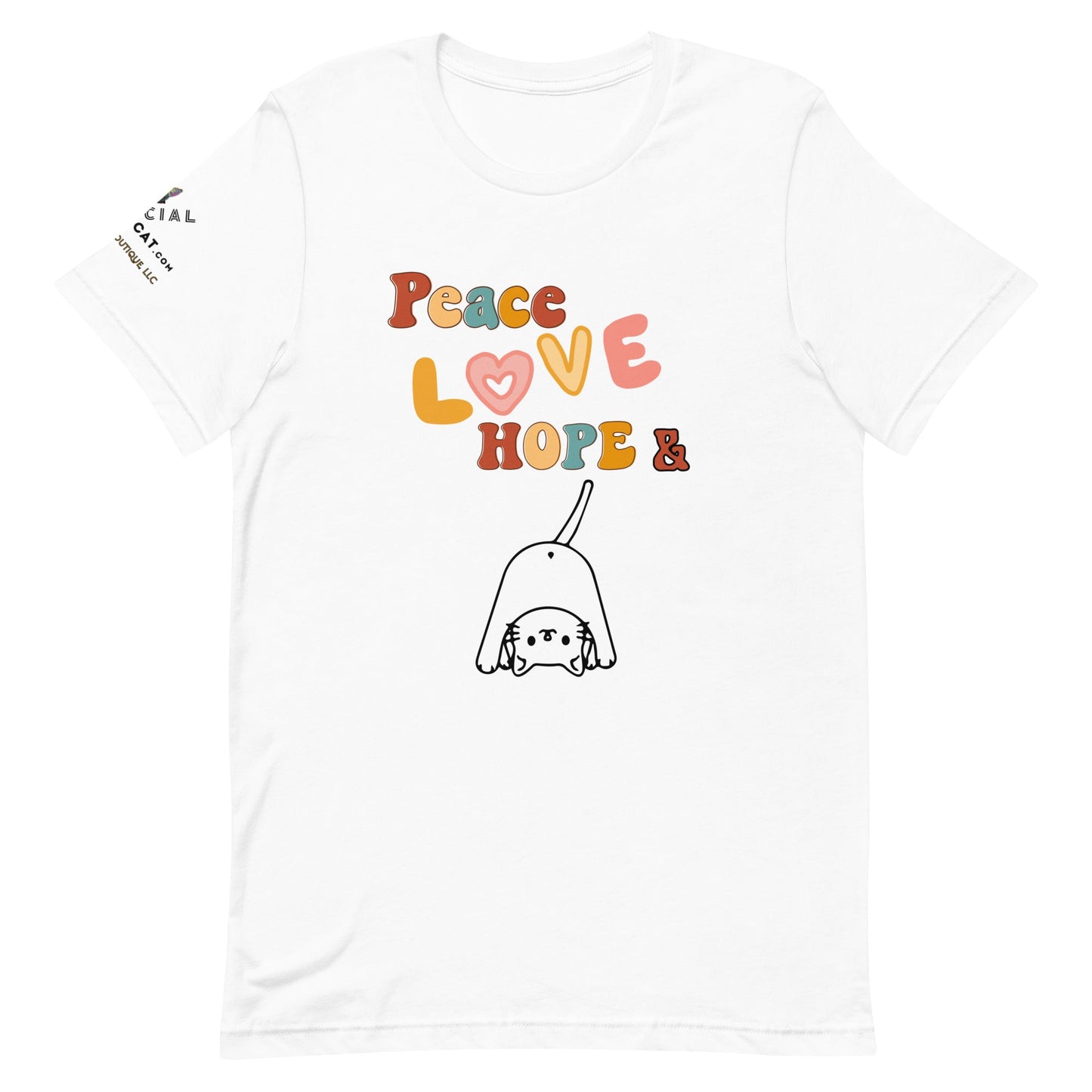 Best Seller!! Peace Love Hope Unisex Tee - My Social Cat Bonafide Boutique LLCBest Seller!! Peace Love Hope Unisex TeeT-shirtMy Social Cat Bonafide Boutique LLCWhiteXScatscotton