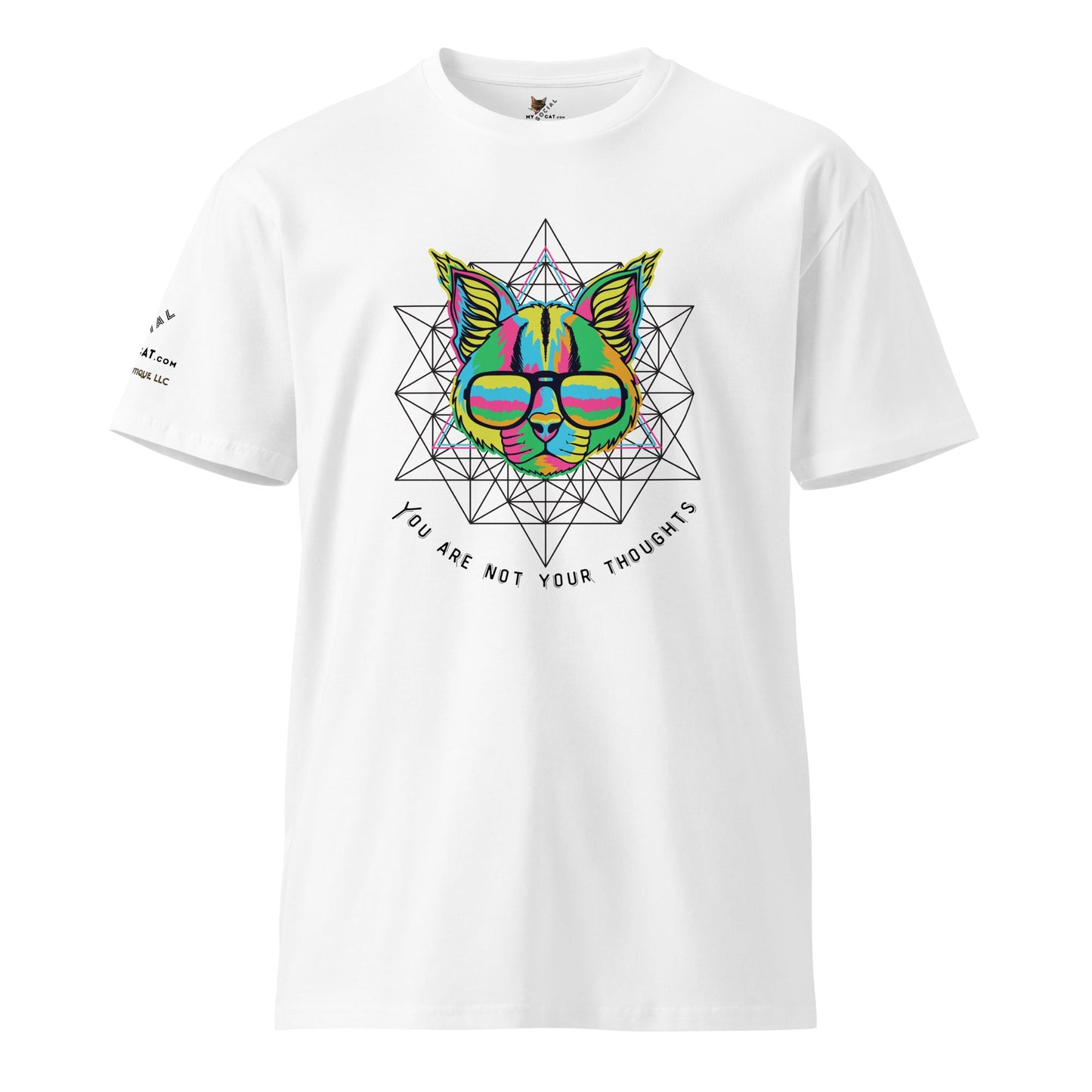 Cat with Glasses Thoughts Unisex Premium Tee - My Social Cat Bonafide Boutique LLCCat with Glasses Thoughts Unisex Premium TeeT-shirtMy Social Cat Bonafide Boutique LLCWhiteSarecat
