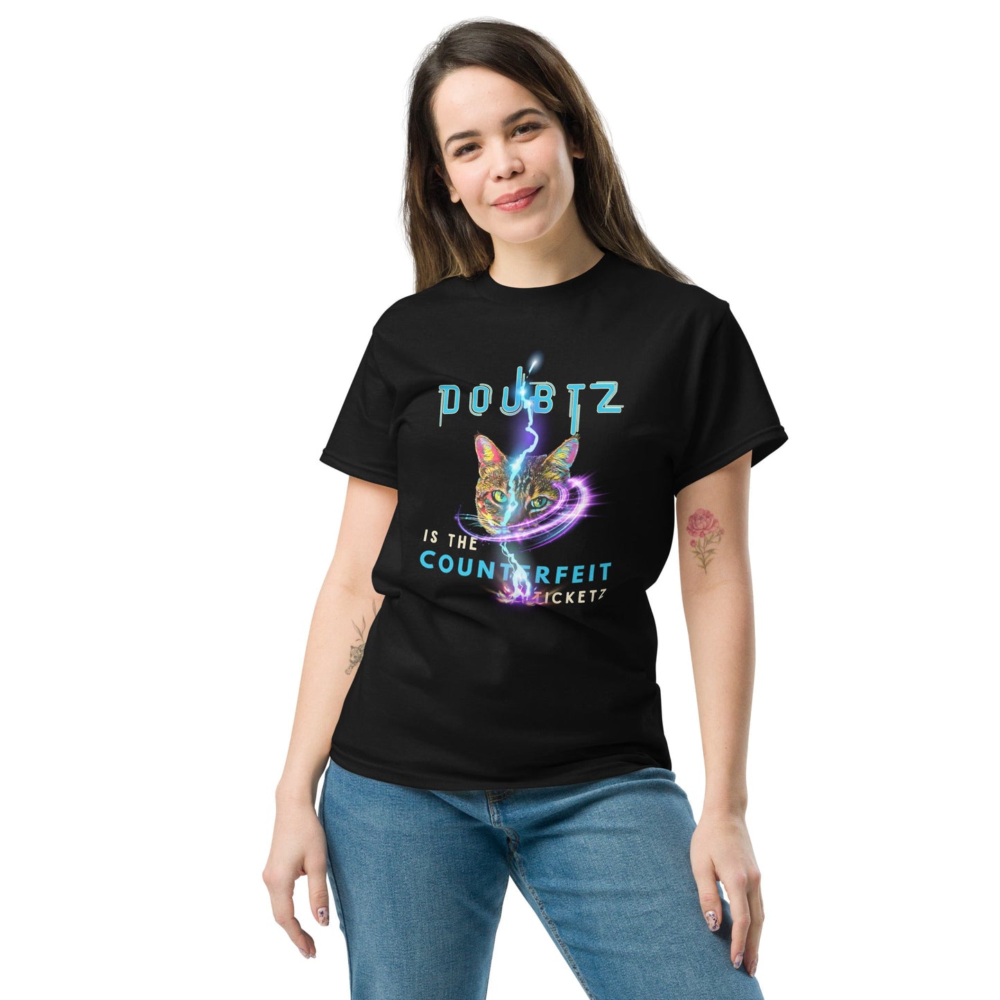 Doubtz is the Counterfeit Ticketz Unisex Classic Tee - My Social Cat Bonafide Boutique LLCDoubtz is the Counterfeit Ticketz Unisex Classic TeeT-shirtMy Social Cat Bonafide Boutique LLCBlackM