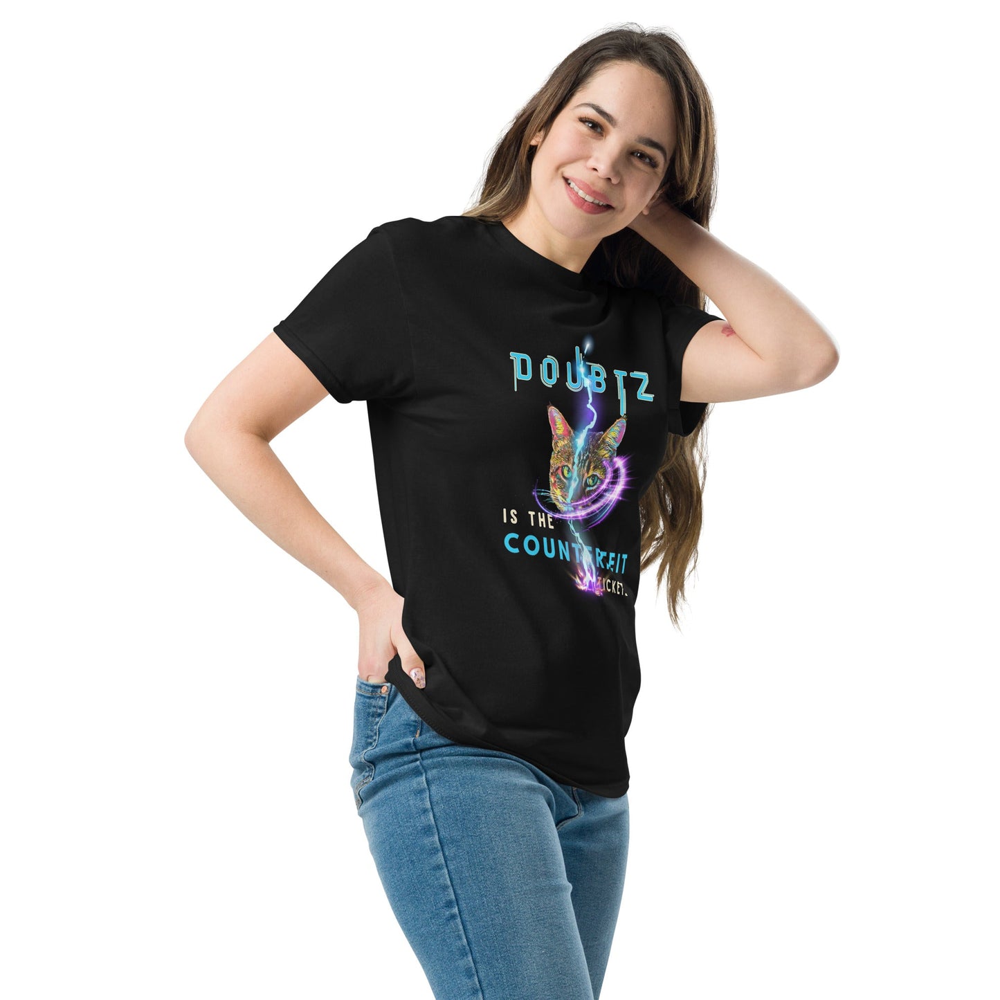 Doubtz is the Counterfeit Ticketz Unisex Classic Tee - My Social Cat Bonafide Boutique LLCDoubtz is the Counterfeit Ticketz Unisex Classic TeeT-shirtMy Social Cat Bonafide Boutique LLCBlackM