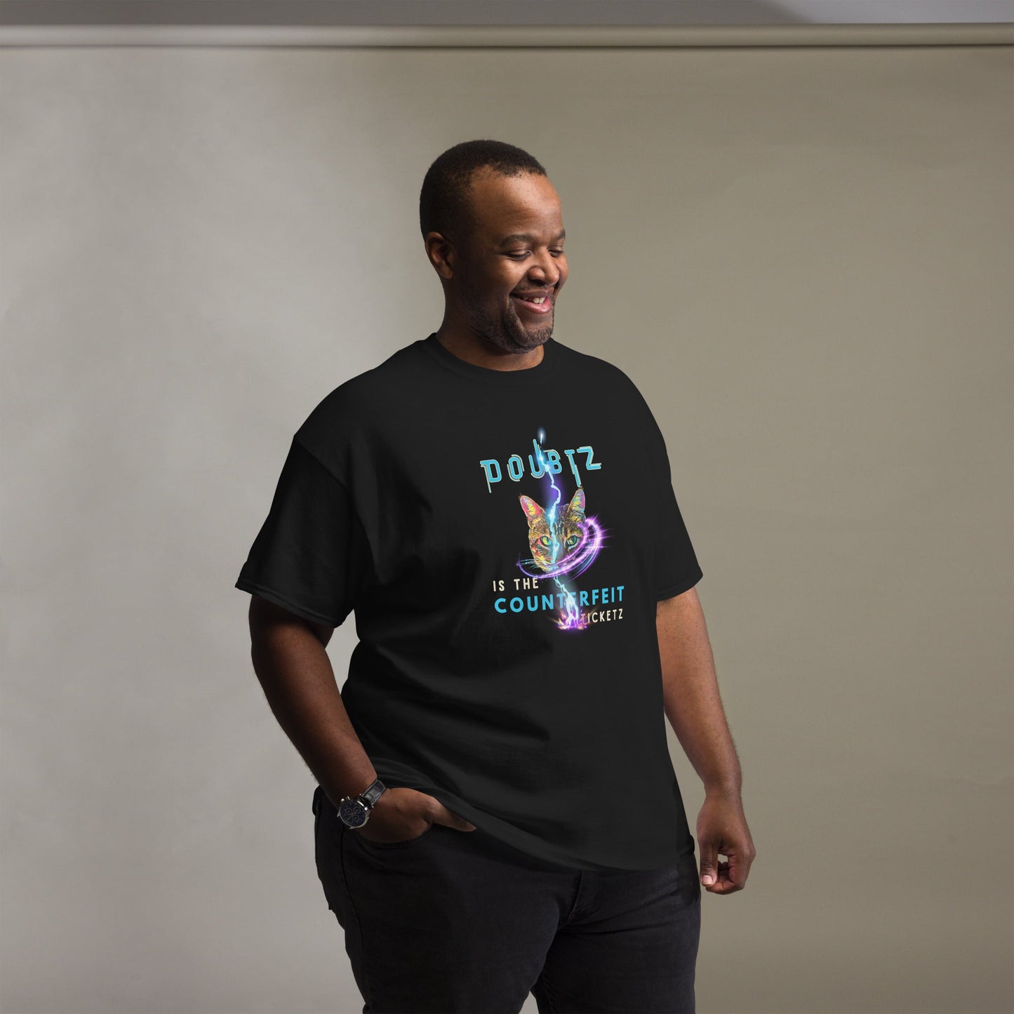 Doubtz is the Counterfeit Ticketz Unisex Classic Tee - My Social Cat Bonafide Boutique LLCDoubtz is the Counterfeit Ticketz Unisex Classic TeeT-shirtMy Social Cat Bonafide Boutique LLCBlackM
