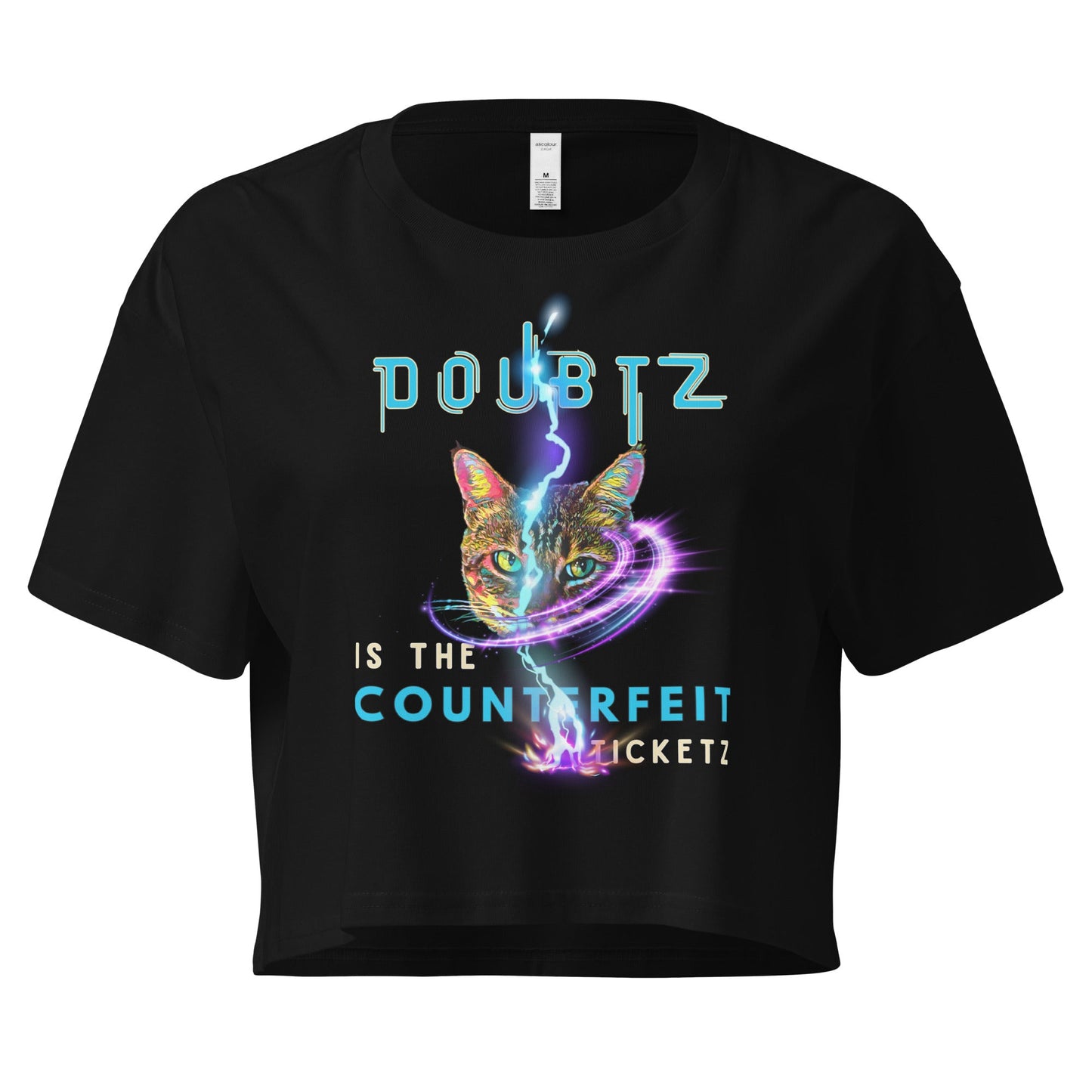 Doubtz is the Counterfeit Ticketz Women’s Crop Top - My Social Cat Bonafide Boutique LLCDoubtz is the Counterfeit Ticketz Women’s Crop Topcrop topMy Social Cat Bonafide Boutique LLCBlackScounterfeitcrop