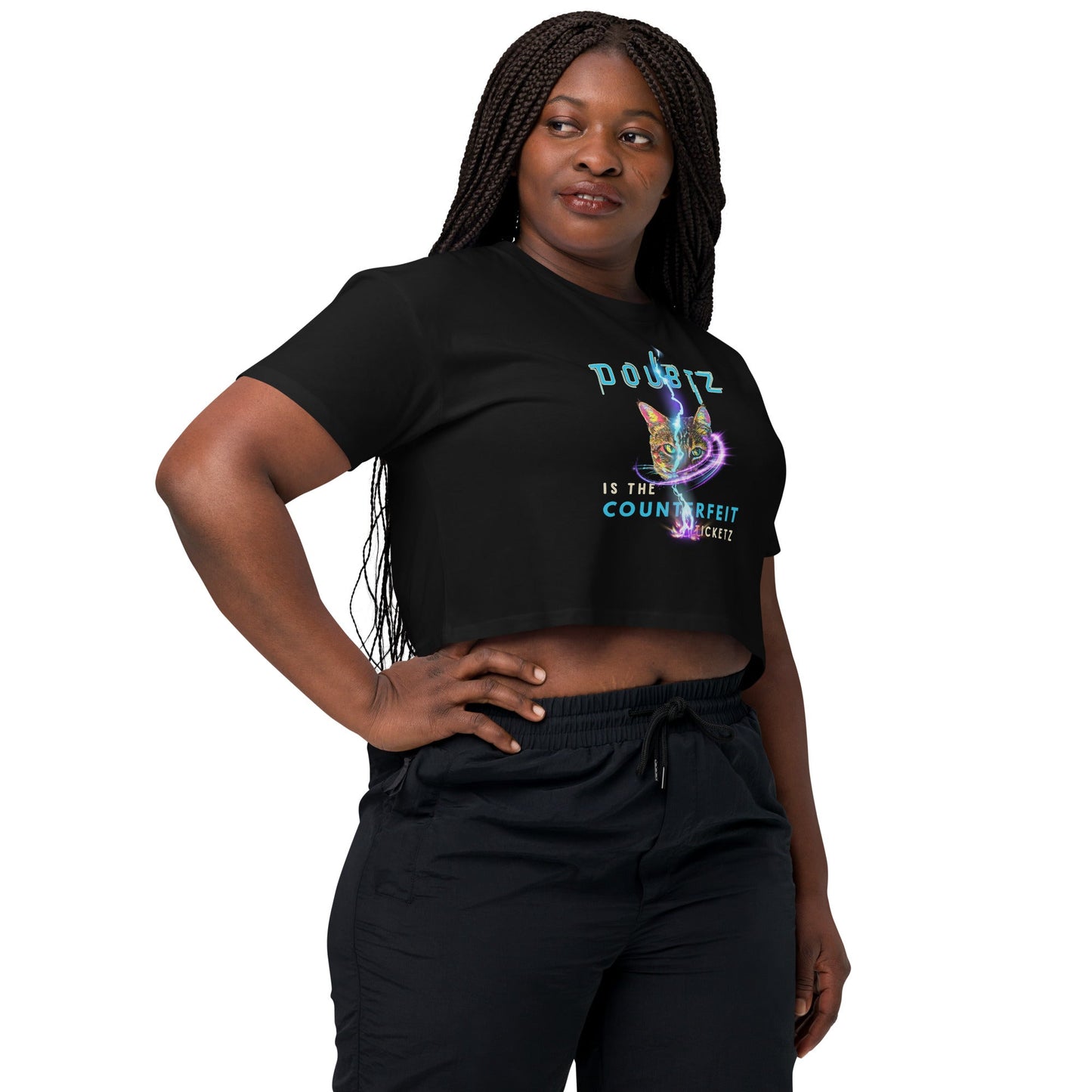 Doubtz is the Counterfeit Ticketz Women’s Crop Top - My Social Cat Bonafide Boutique LLCDoubtz is the Counterfeit Ticketz Women’s Crop Topcrop topMy Social Cat Bonafide Boutique LLCBlackScounterfeitcrop