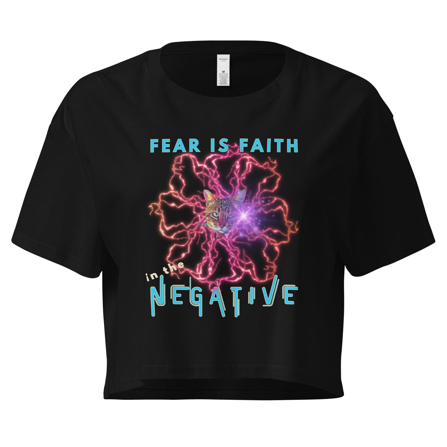 Fear is Faith in the Negative Women’s Crop Top - My Social Cat Bonafide Boutique LLCFear is Faith in the Negative Women’s Crop Topcrop topMy Social Cat Bonafide Boutique LLCBlackScropfaith