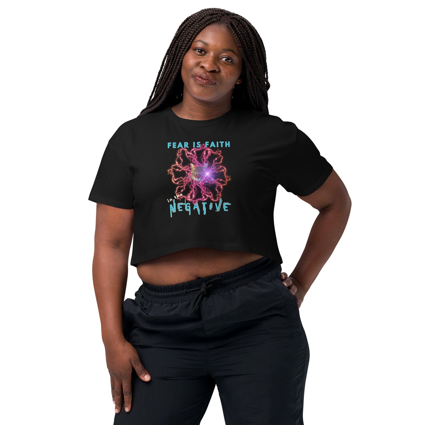 Fear is Faith in the Negative Women’s Crop Top - My Social Cat Bonafide Boutique LLCFear is Faith in the Negative Women’s Crop Topcrop topMy Social Cat Bonafide Boutique LLCBlackScropfaith