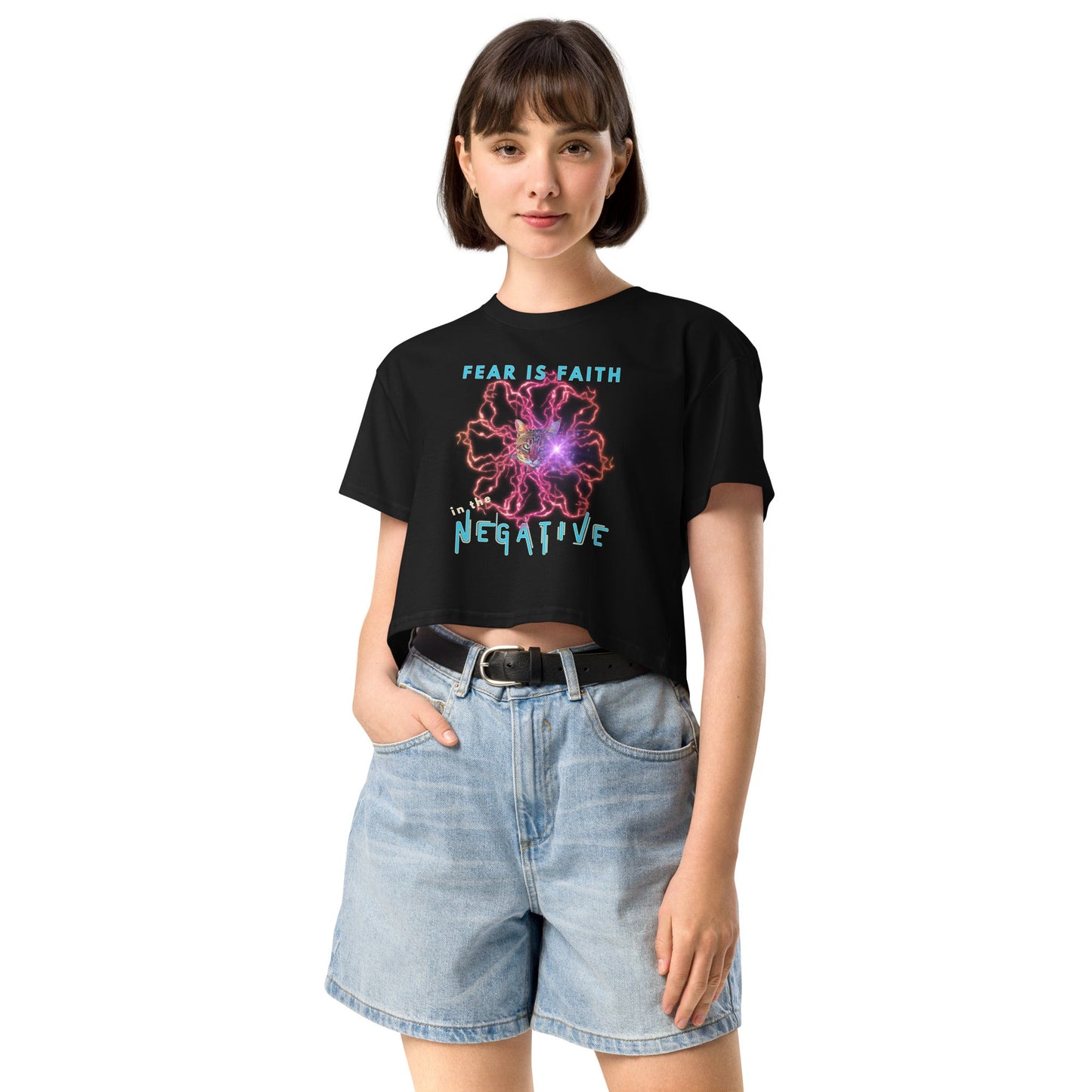 Fear is Faith in the Negative Women’s Crop Top - My Social Cat Bonafide Boutique LLCFear is Faith in the Negative Women’s Crop Topcrop topMy Social Cat Bonafide Boutique LLCBlackScropfaith