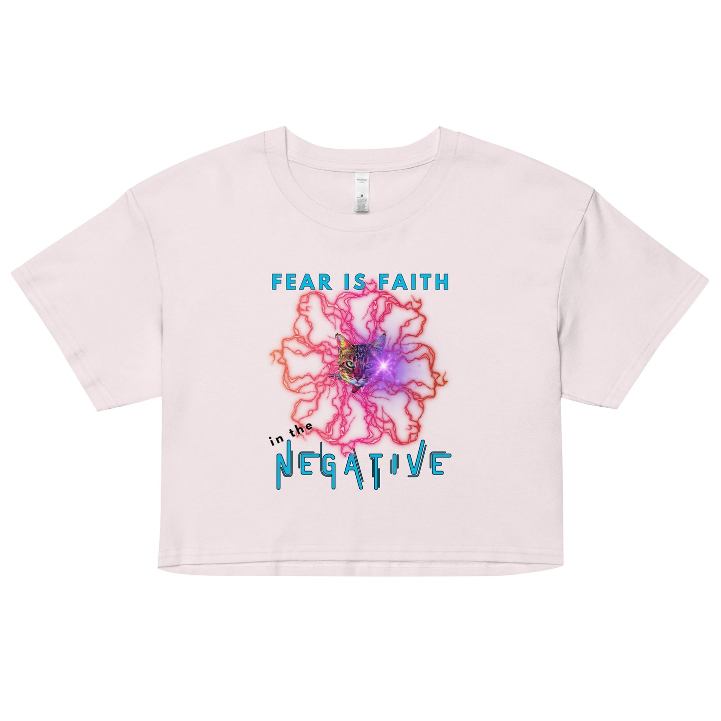 Fear is Faith in the Negative Women’s Crop Top - My Social Cat Bonafide Boutique LLCFear is Faith in the Negative Women’s Crop Topcrop topMy Social Cat Bonafide Boutique LLCOrchidXScropfaith