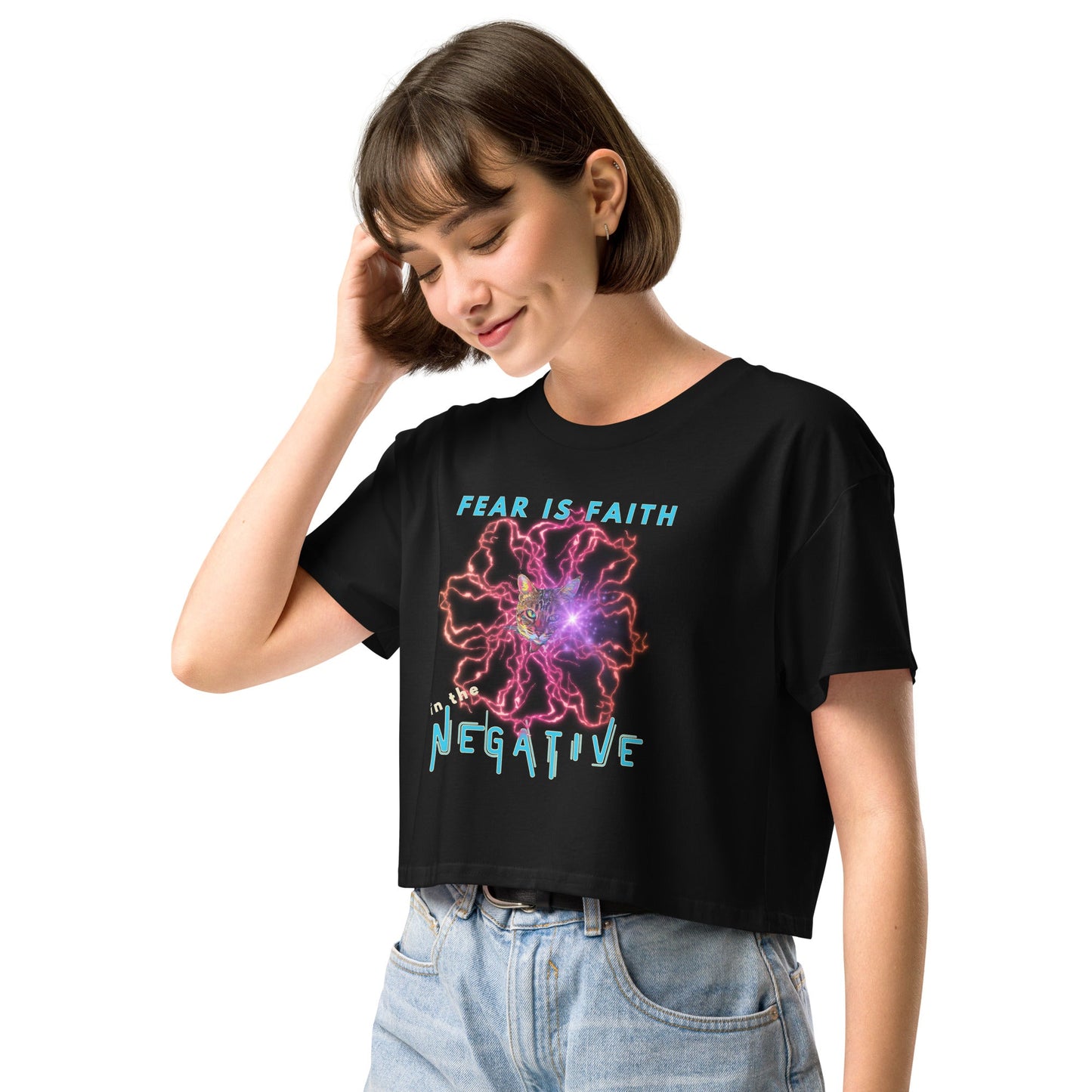 Fear is Faith in the Negative Women’s Crop Top - My Social Cat Bonafide Boutique LLCFear is Faith in the Negative Women’s Crop Topcrop topMy Social Cat Bonafide Boutique LLCBlackScropfaith