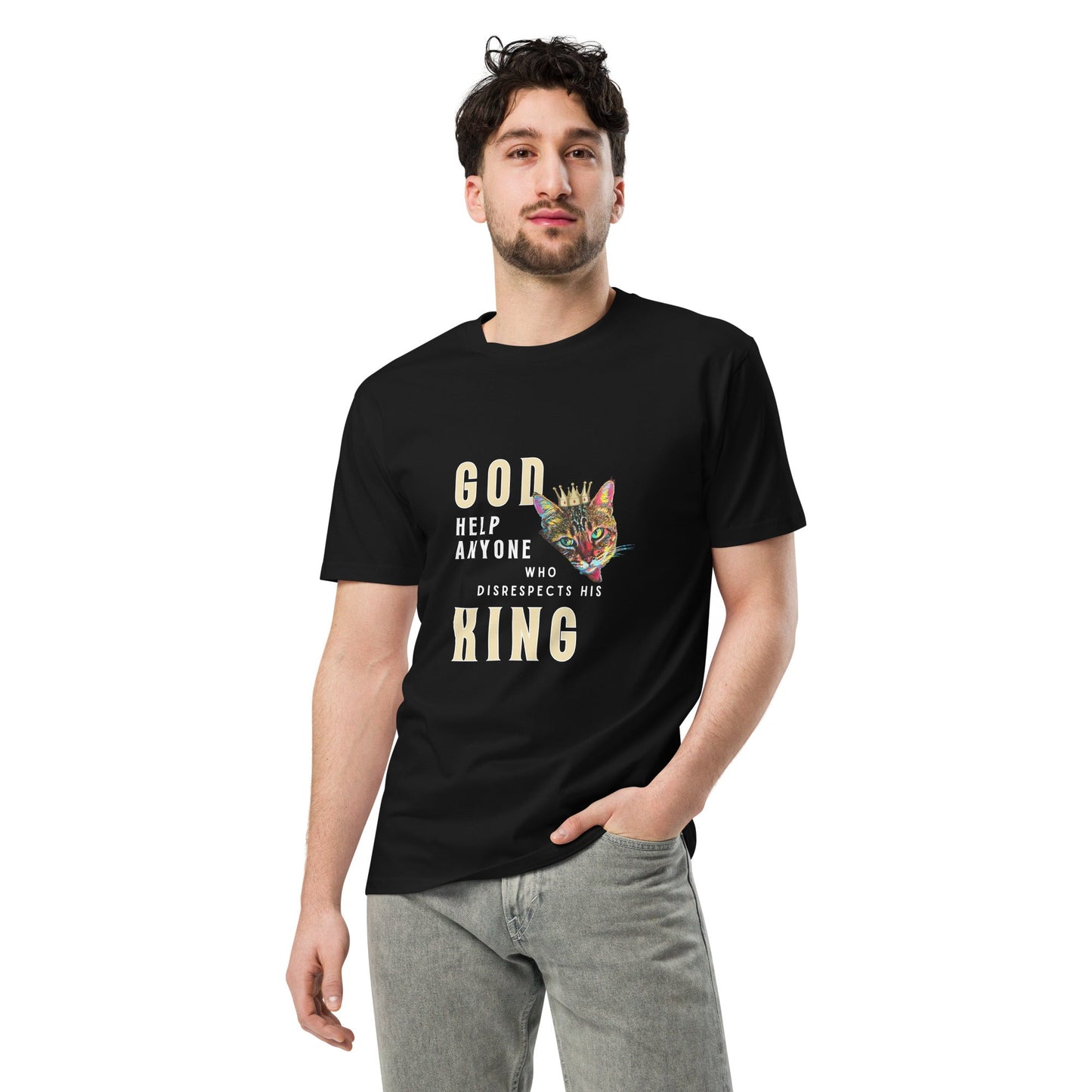 God Help Anyone Who Disrespects His King Unisex Premium Tee - My Social Cat Bonafide Boutique LLCGod Help Anyone Who Disrespects His King Unisex Premium TeeT-shirtMy Social Cat Bonafide Boutique LLCBlackScatgod