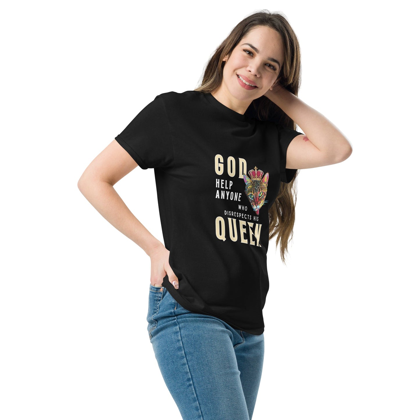 God Help Anyone Who Disrespects His Queen Unisex Classic Tee - My Social Cat Bonafide Boutique LLCGod Help Anyone Who Disrespects His Queen Unisex Classic TeeT-shirtMy Social Cat Bonafide Boutique LLCBlackS