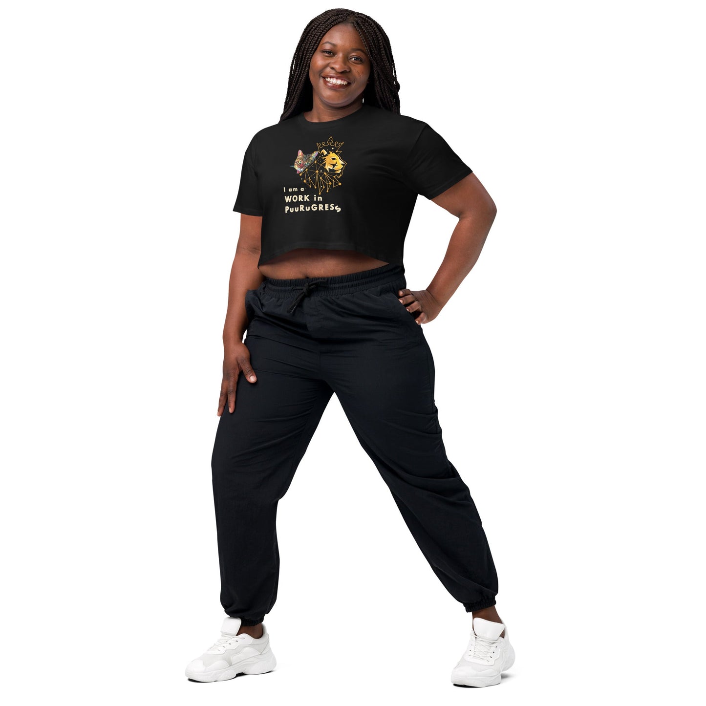 I Am a Work in Puurugress Women’s Crop Top - My Social Cat Bonafide Boutique LLCI Am a Work in Puurugress Women’s Crop TopT-shirtMy Social Cat Bonafide Boutique LLCBlackSI amprogress