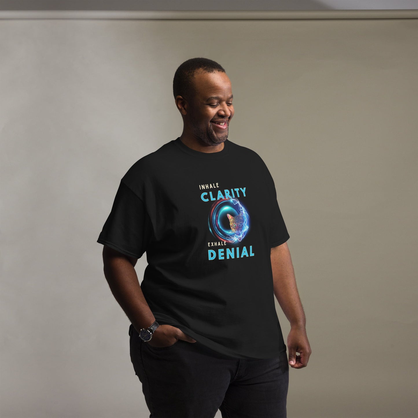 Inhale Clarity Exhale Denial Unisex Classic Tee - My Social Cat Bonafide Boutique LLCInhale Clarity Exhale Denial Unisex Classic TeeT-shirtMy Social Cat Bonafide Boutique LLCSclarityclassic