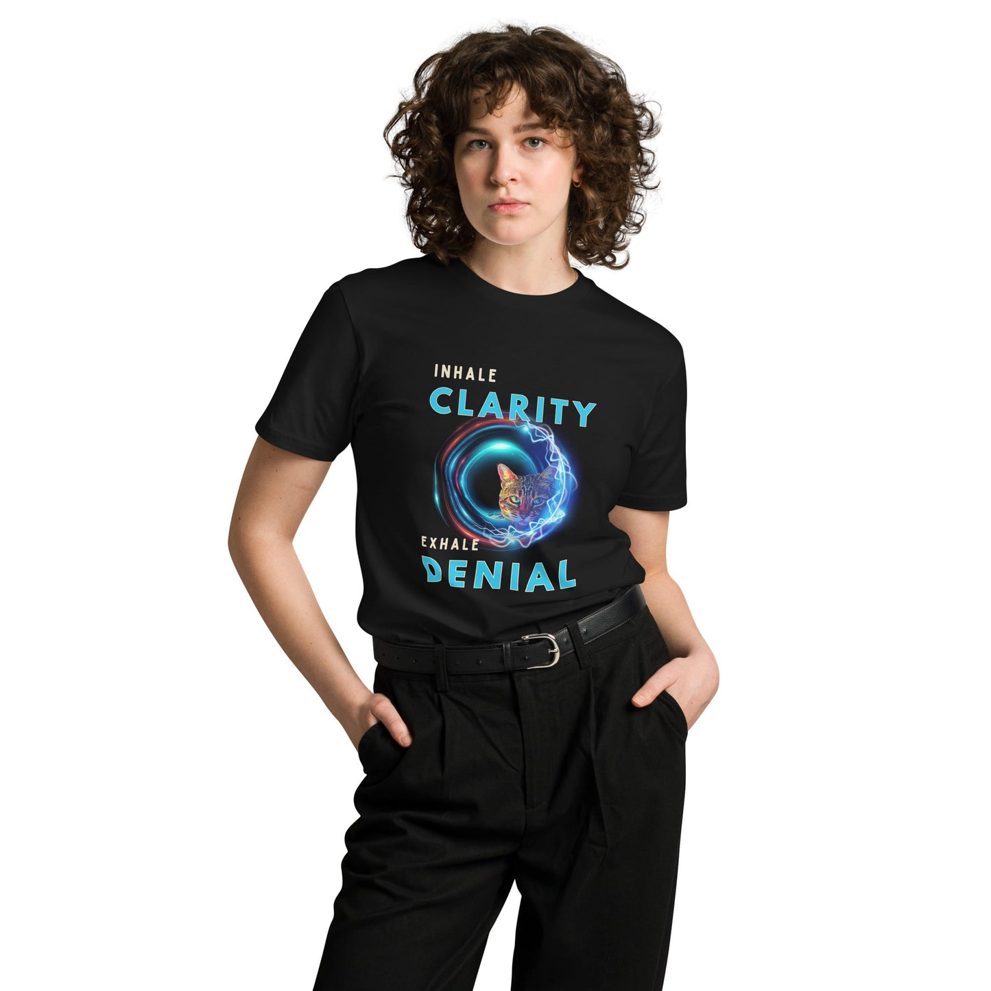 Inhale Clarity Exhale Denial Unisex Premium Tee - My Social Cat Bonafide Boutique LLCInhale Clarity Exhale Denial Unisex Premium TeeT-shirtMy Social Cat Bonafide Boutique LLCSclaritydenial