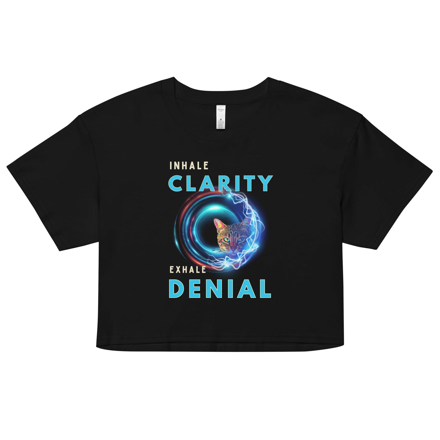 Inhale Clarity Exhale Denial Women’s Crop Top - My Social Cat Bonafide Boutique LLCInhale Clarity Exhale Denial Women’s Crop TopT-shirtMy Social Cat Bonafide Boutique LLCXSclaritycrop
