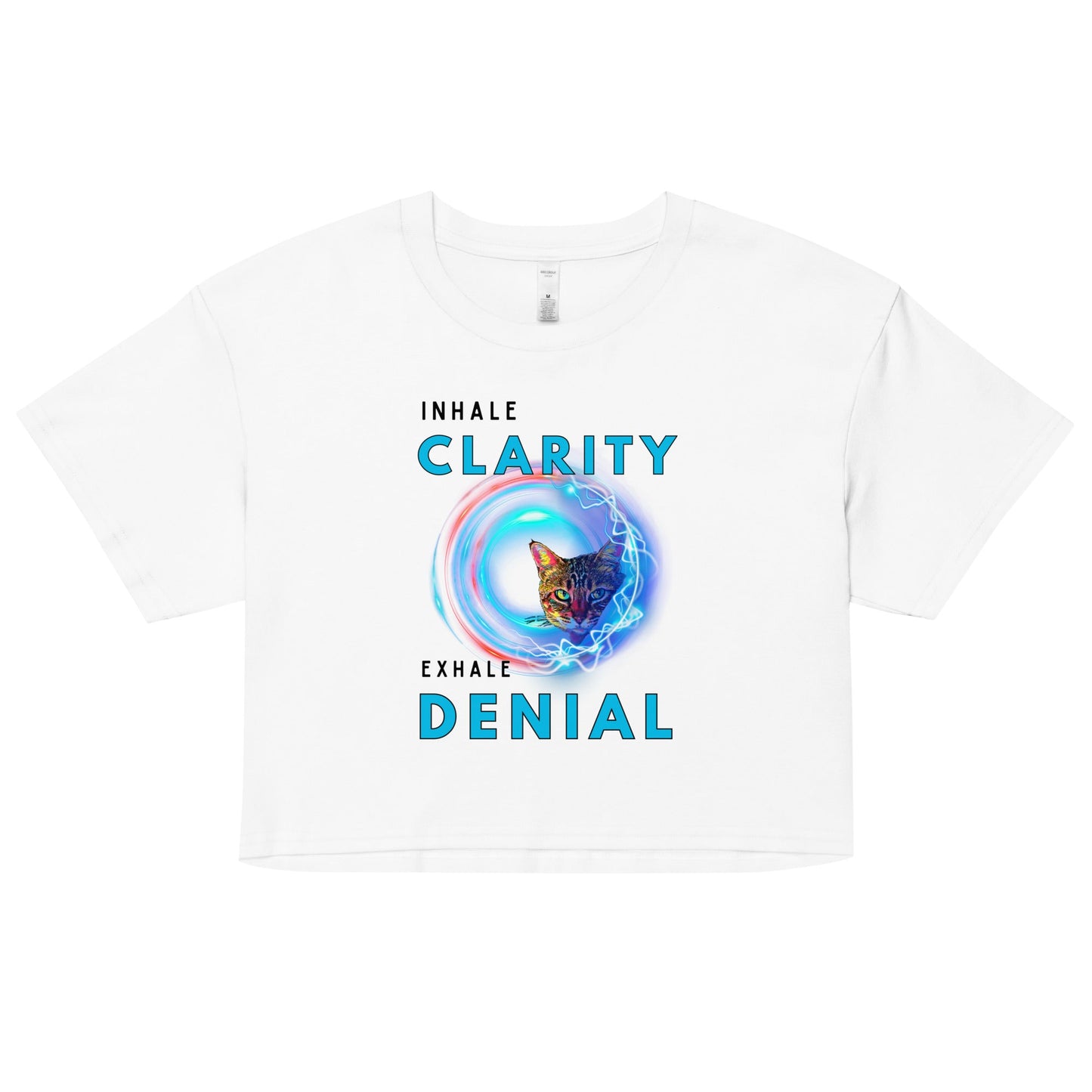 Inhale Clarity Exhale Denial Women’s Crop Top - My Social Cat Bonafide Boutique LLCInhale Clarity Exhale Denial Women’s Crop TopT-shirtMy Social Cat Bonafide Boutique LLCWhiteXSclaritycrop