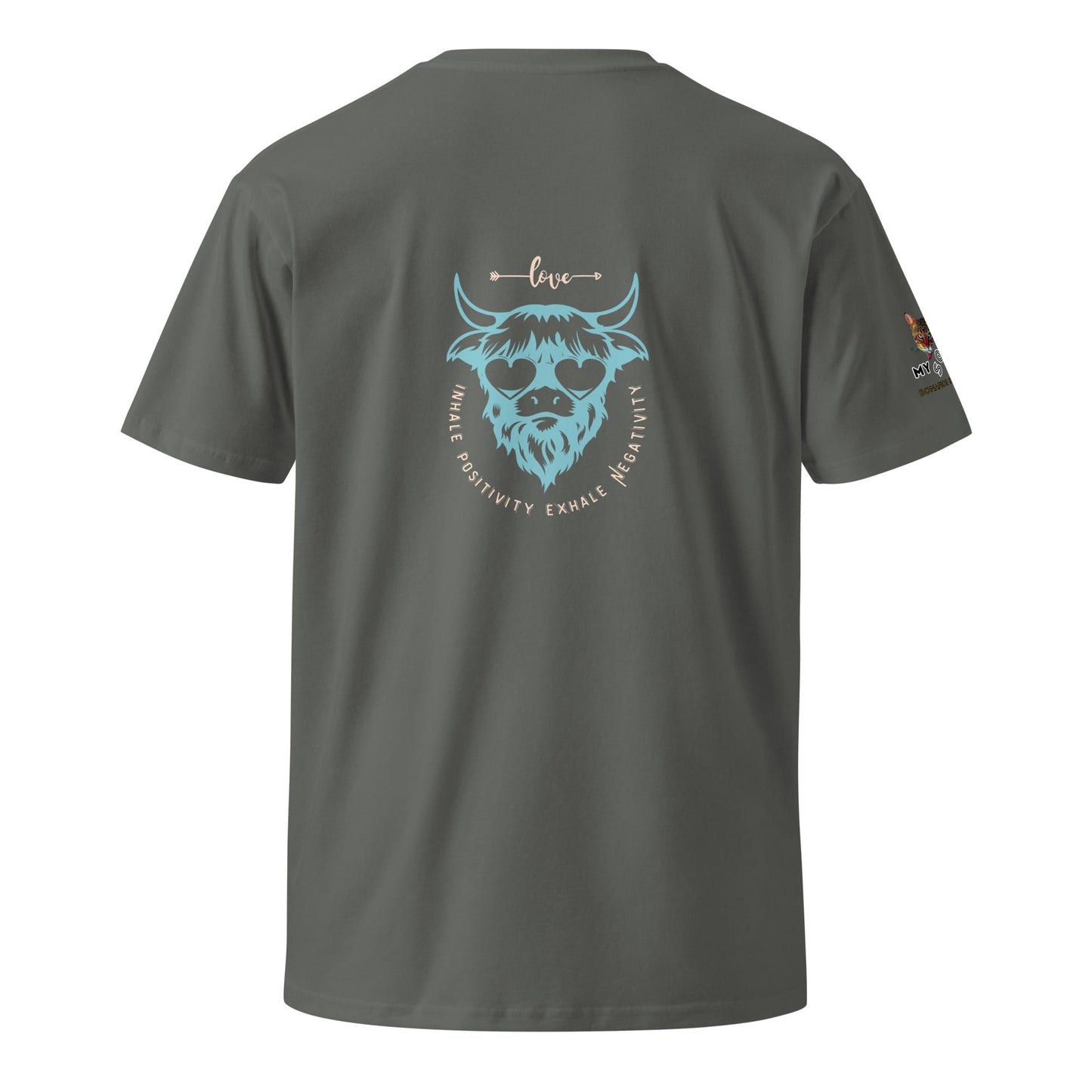 Inhale Positivity Unisex Premium Tee - My Social Cat Bonafide Boutique LLCInhale Positivity Unisex Premium TeeT-shirtMy Social Cat Bonafide Boutique LLCCharcoalSbufalloinhale