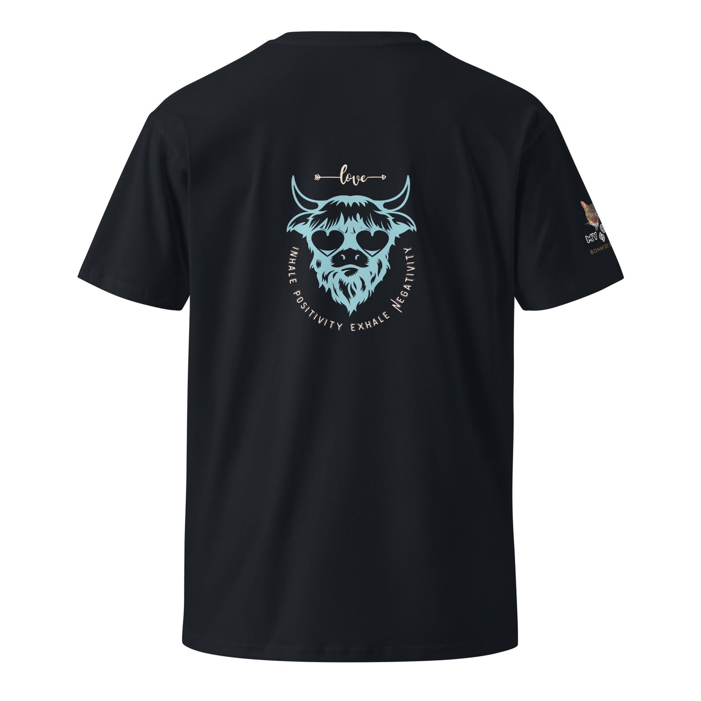 Inhale Positivity Unisex Premium Tee - My Social Cat Bonafide Boutique LLCInhale Positivity Unisex Premium TeeT-shirtMy Social Cat Bonafide Boutique LLCNavySbufalloinhale