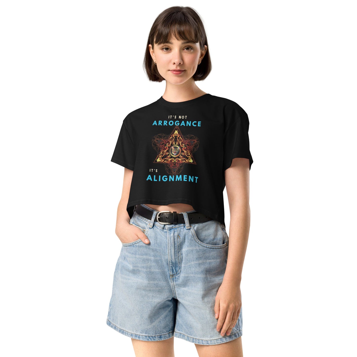 It's Not Arrogance It's Alignment Women’s Crop Top - My Social Cat Bonafide Boutique LLCIt's Not Arrogance It's Alignment Women’s Crop TopT-shirtMy Social Cat Bonafide Boutique LLCBlackSalignmentarrogance